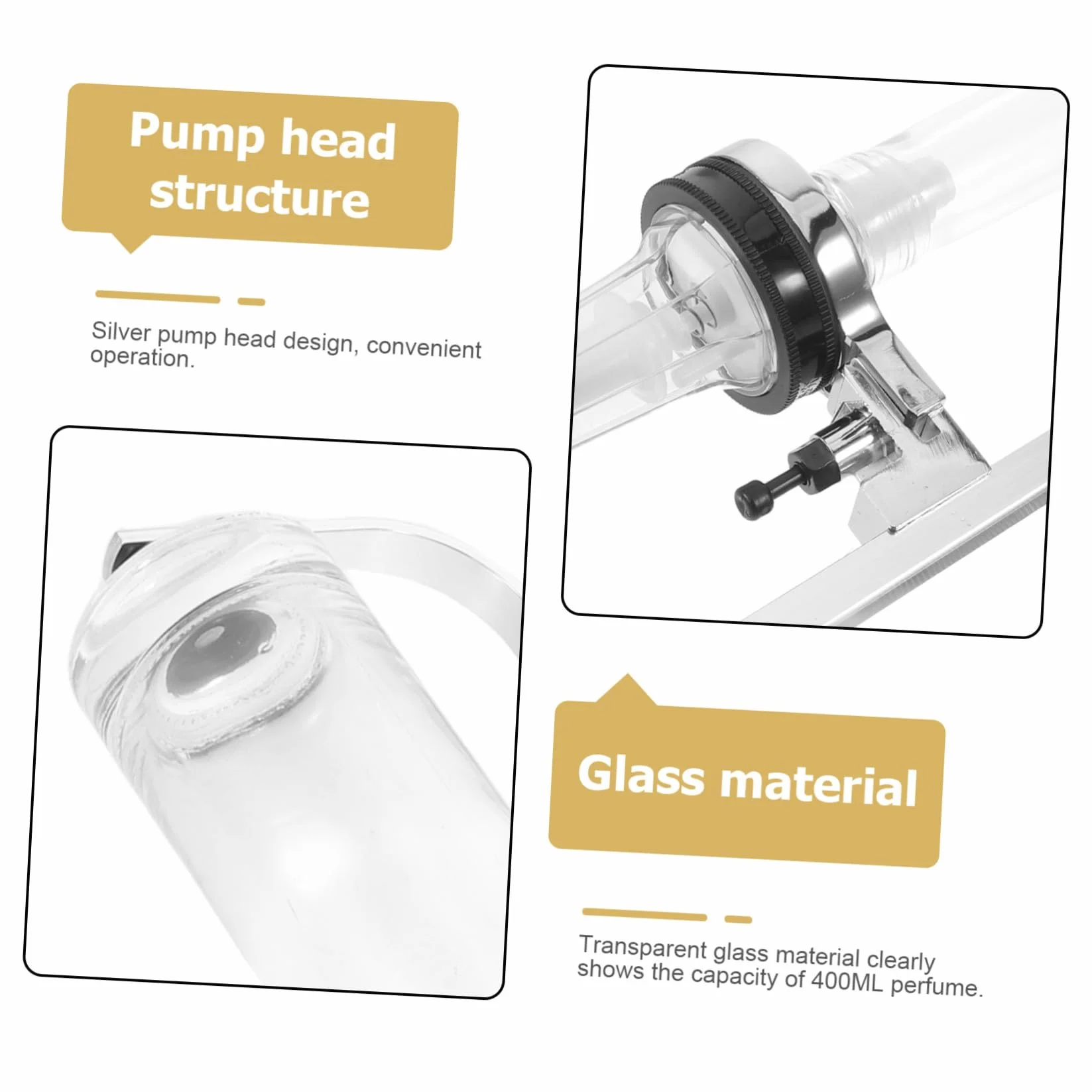 Happyyami Kit Strumenti per Ricarica Profumo Pompa in Vetro 400 Ml, Accessori per Distribuzione Profumo in Spazi Commerciali e Viaggi, Soluzione per Controllo Dosaggio Liquido