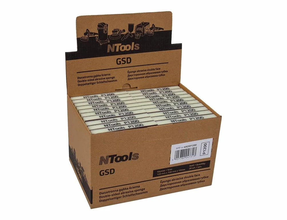 GSD Spugna Abrasiva Grana 1000 Set 20 Pezzi per Legno Plastica Metalli Vernici Primer