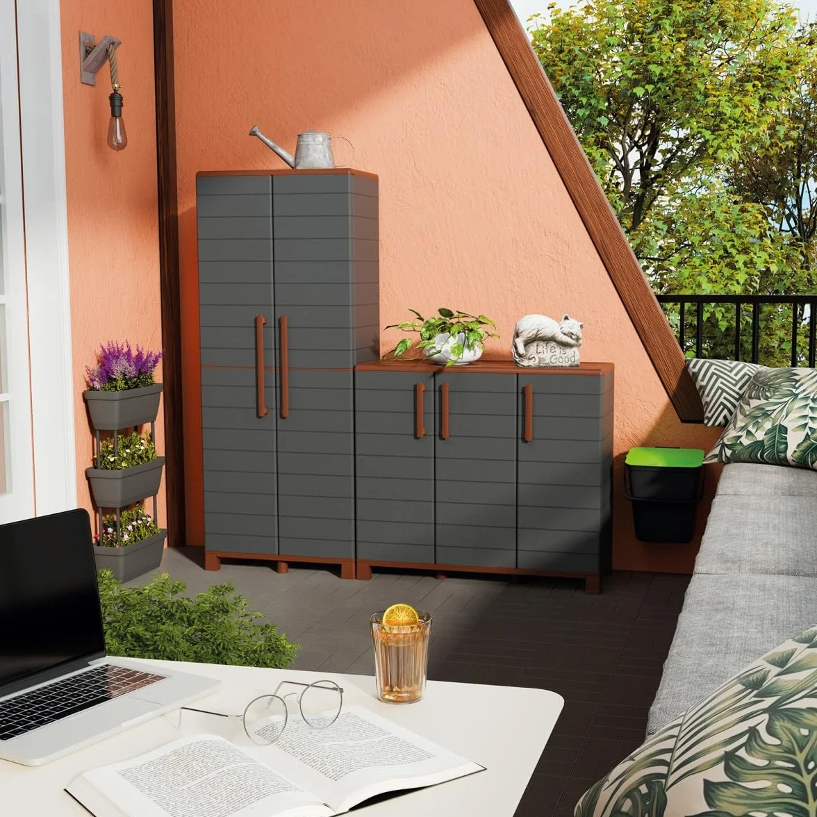 Art Plast Armadio porta bancone antracite 3 ante 102 x 37 x 169 cm