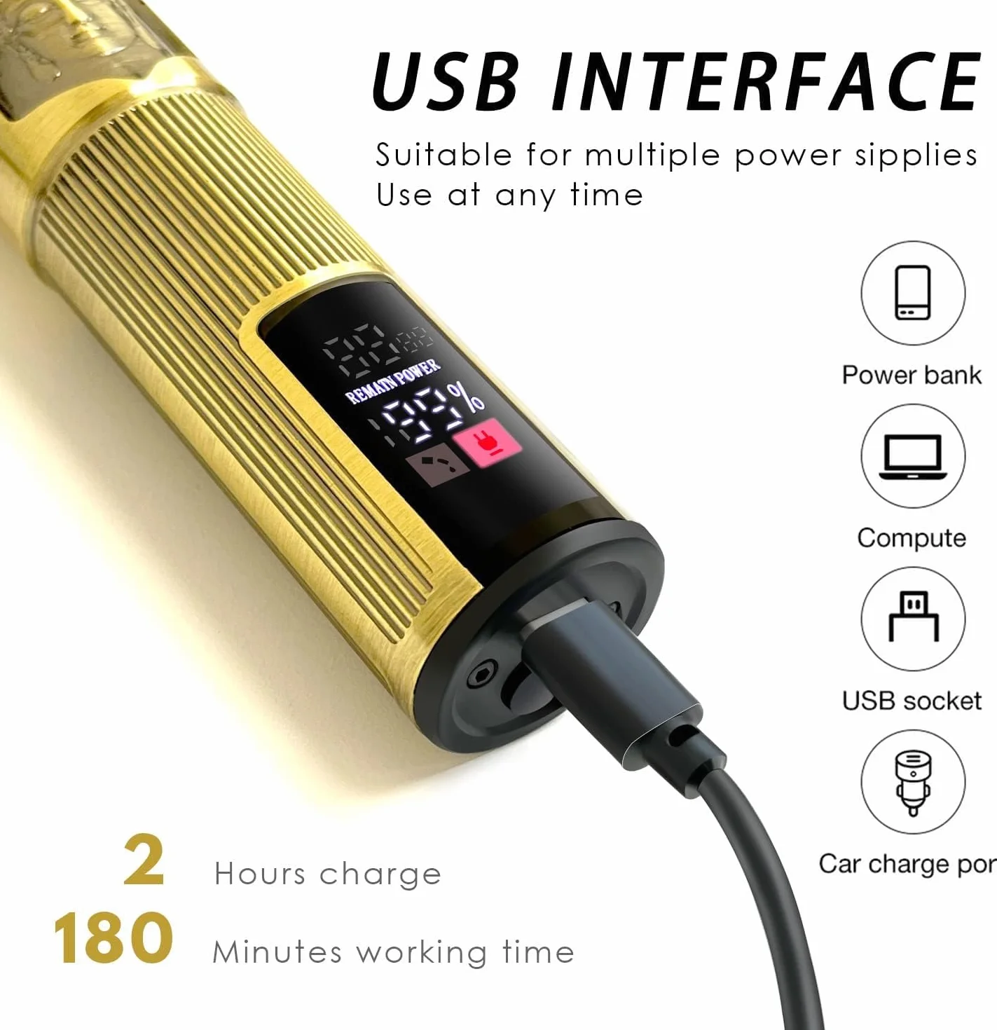 OPPOSITE Rasoio elettrico barba e capelli uomo professionale USB ricaricabile display LCD PLUS impermeabile e portatile