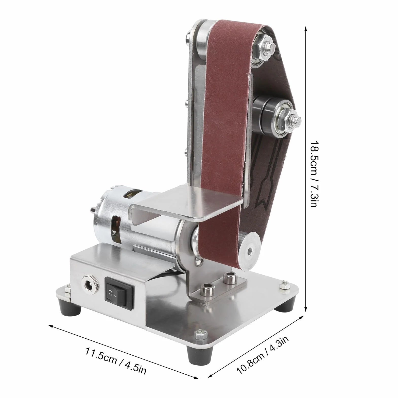 Levigatrice a Nastro Elettrica Banco 4500-9000 RPM Smerigliatrice per Legno Metallo Affilatura con Supporto