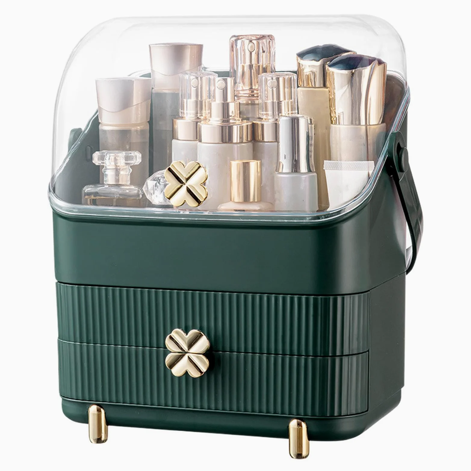 Organizer Per Trucchi Da Piano Espositore Profumi E Gioielli | Grande organizer makeup impermeabile antipolvere coperchio trasparente Per Lavandino Angolo Comò Tavolo Ufficio Bagno Cucina