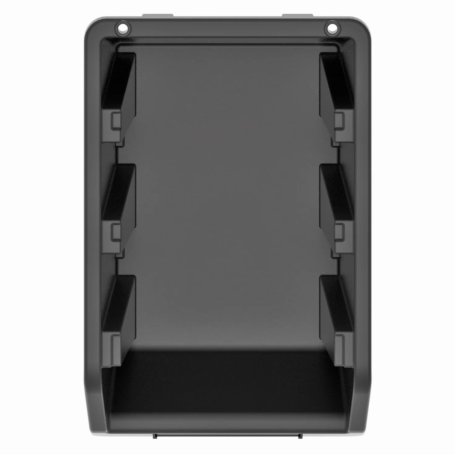 Set di 12 Contenitori a Bocca di Lupo Impilabili 8x11,5x6 cm Nero Plastica