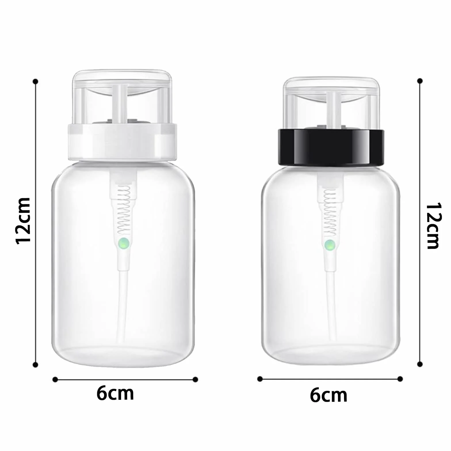 2 Pezzi 200ml Bottiglia vuota della pompa della pressione plastica Premere il contenitore del liquido,Portabottiglie per Rimozione Smalto per Set di Strumenti per Nail Art e Uso Personale