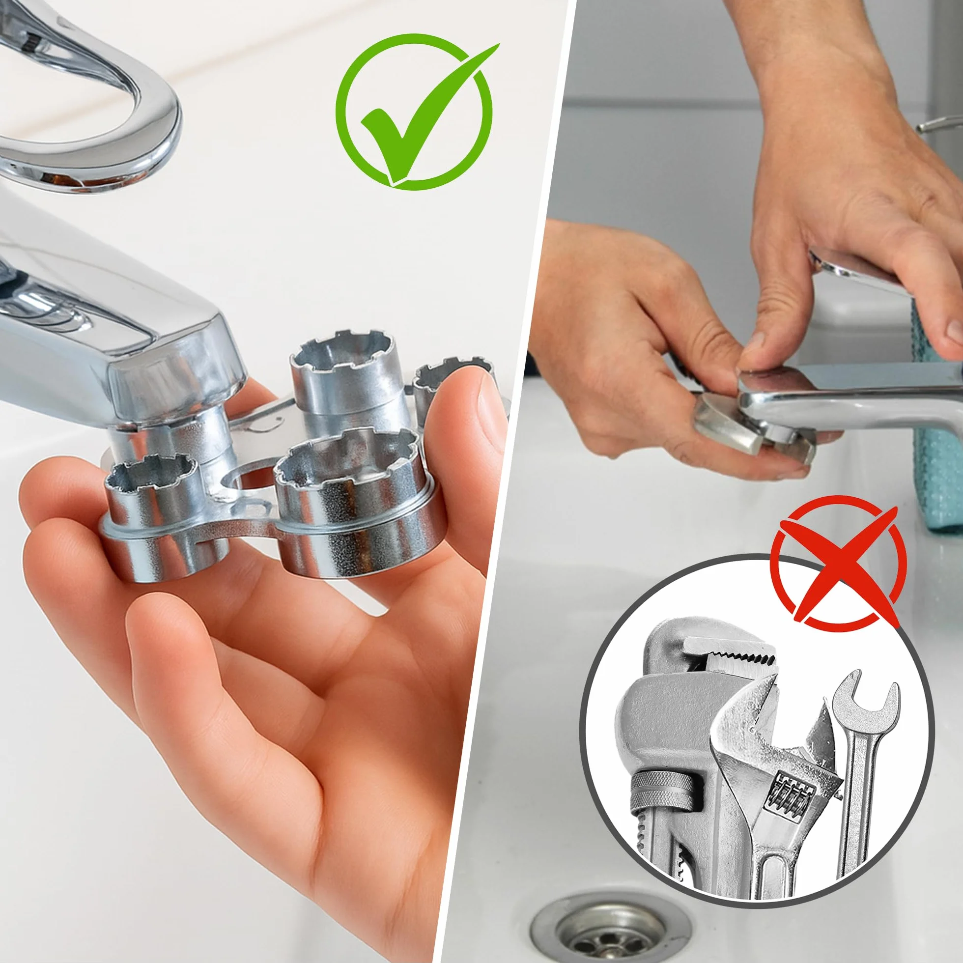 ECENCE Chiave per rompigetto rubinetto in lega di zinco M16 18 22 24 28