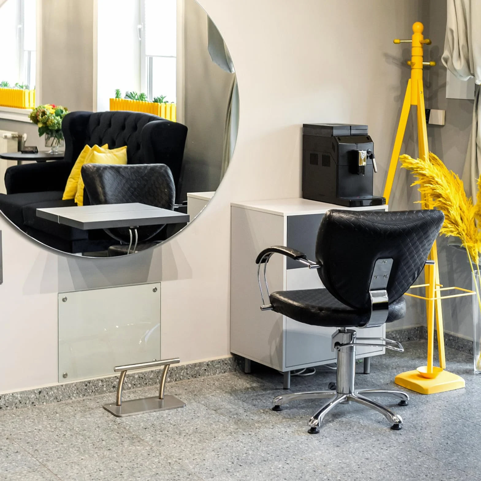 Greensen Poggiapiedi Parrucchiere, Poggiapiedi Professionale in Acciaio Inox, Antiscivolo Supporto per Piedi per Salone di Bellezza, Parrucchiere, Barbiere