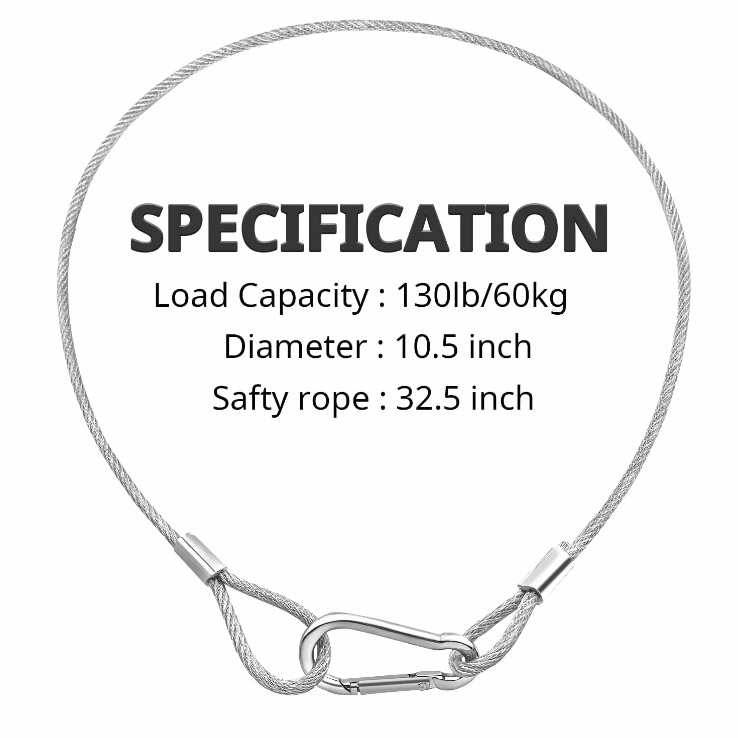 Czgor 50kg Cavo di Sicurezza in acciaio inox 32'' 20-pack per illuminazione scenica