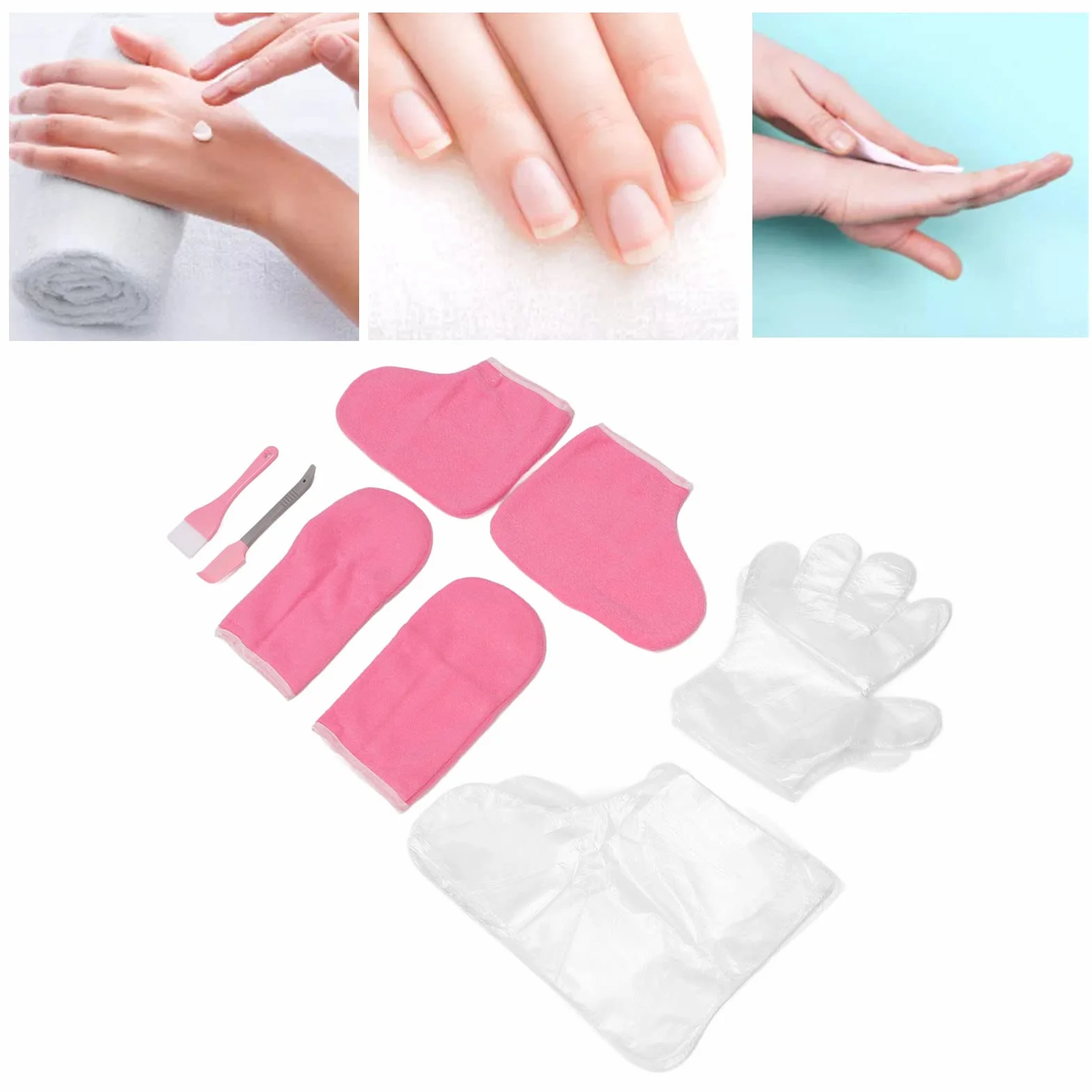 Stivaletti in Spugna per Piedi - Guanti Spessi per Terapia Spa Guanti e Stivaletti in Cera di Paraffina Terapia Termica Trattamento Spa Guanti Abbronzanti Guanti Isolati in Morbido Cotone