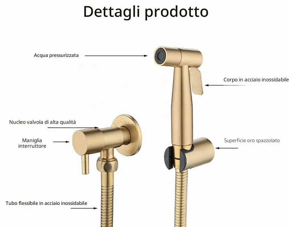 Spruzzatore Bidet WC in Acciaio Inossidabile Oro LOSCHEN