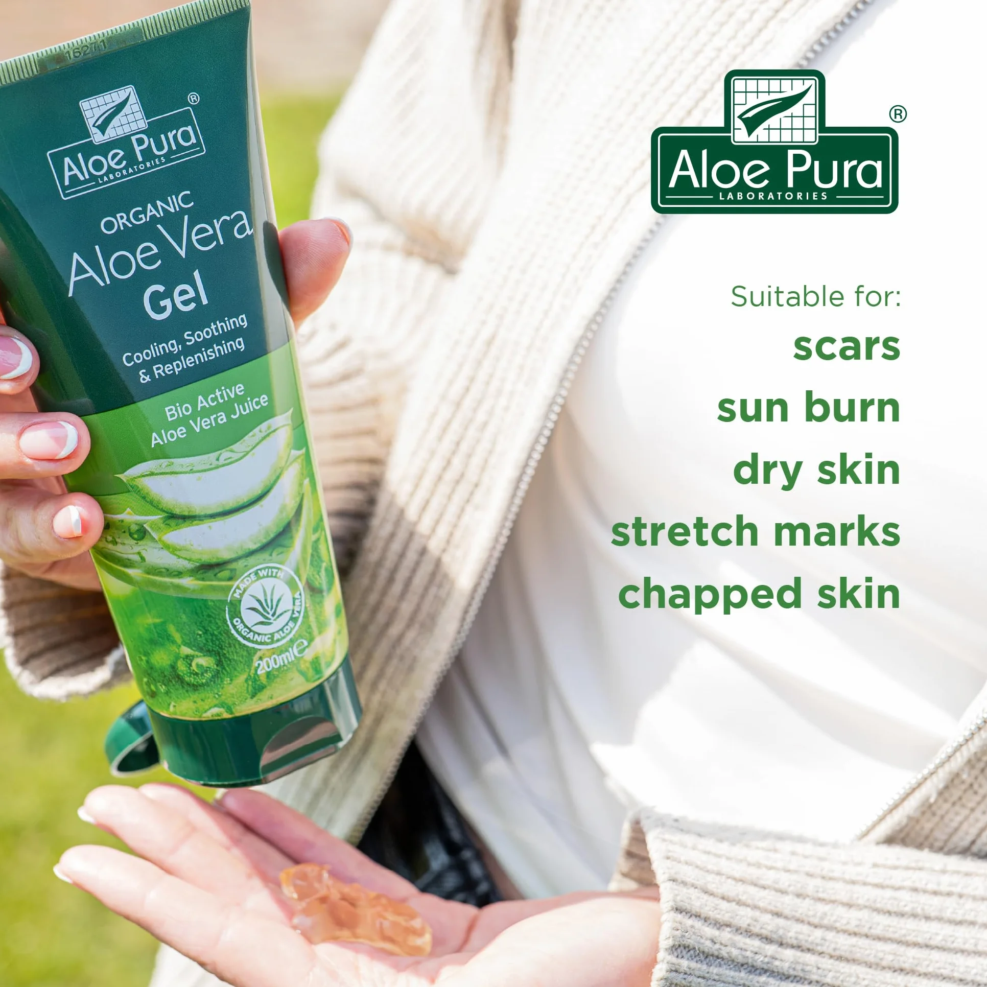 Gel Aloe Pura Aloe Vera, Naturale, Vegano, Senza Crudeltà, Senza Parabeni e SLS, Rinfrescante, Lenitivo, 100ml