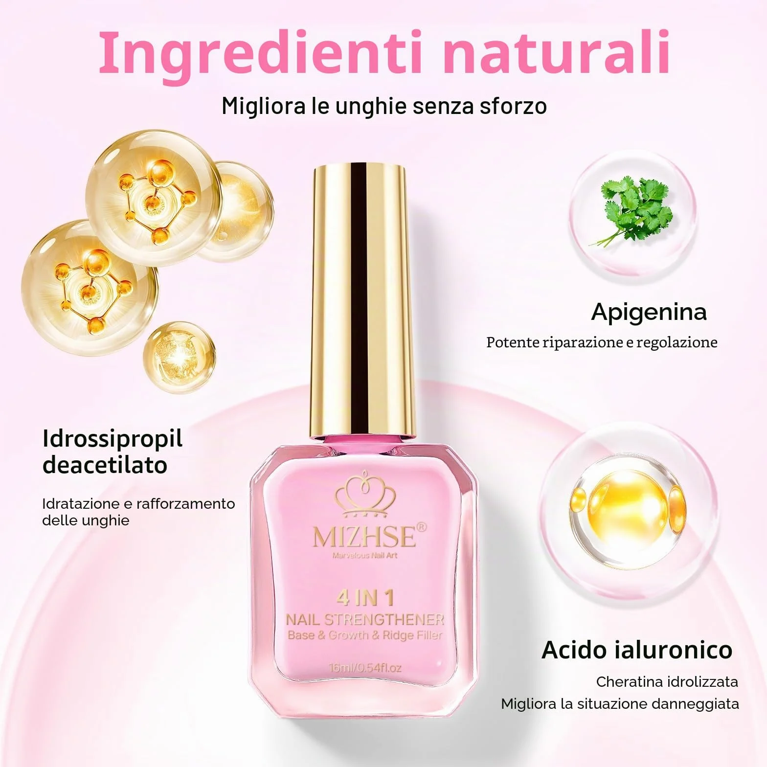 MIZHSE Rafforzatore per unghie, indurente per unghie fragili, prodotti per la cura delle unghie, extra forti