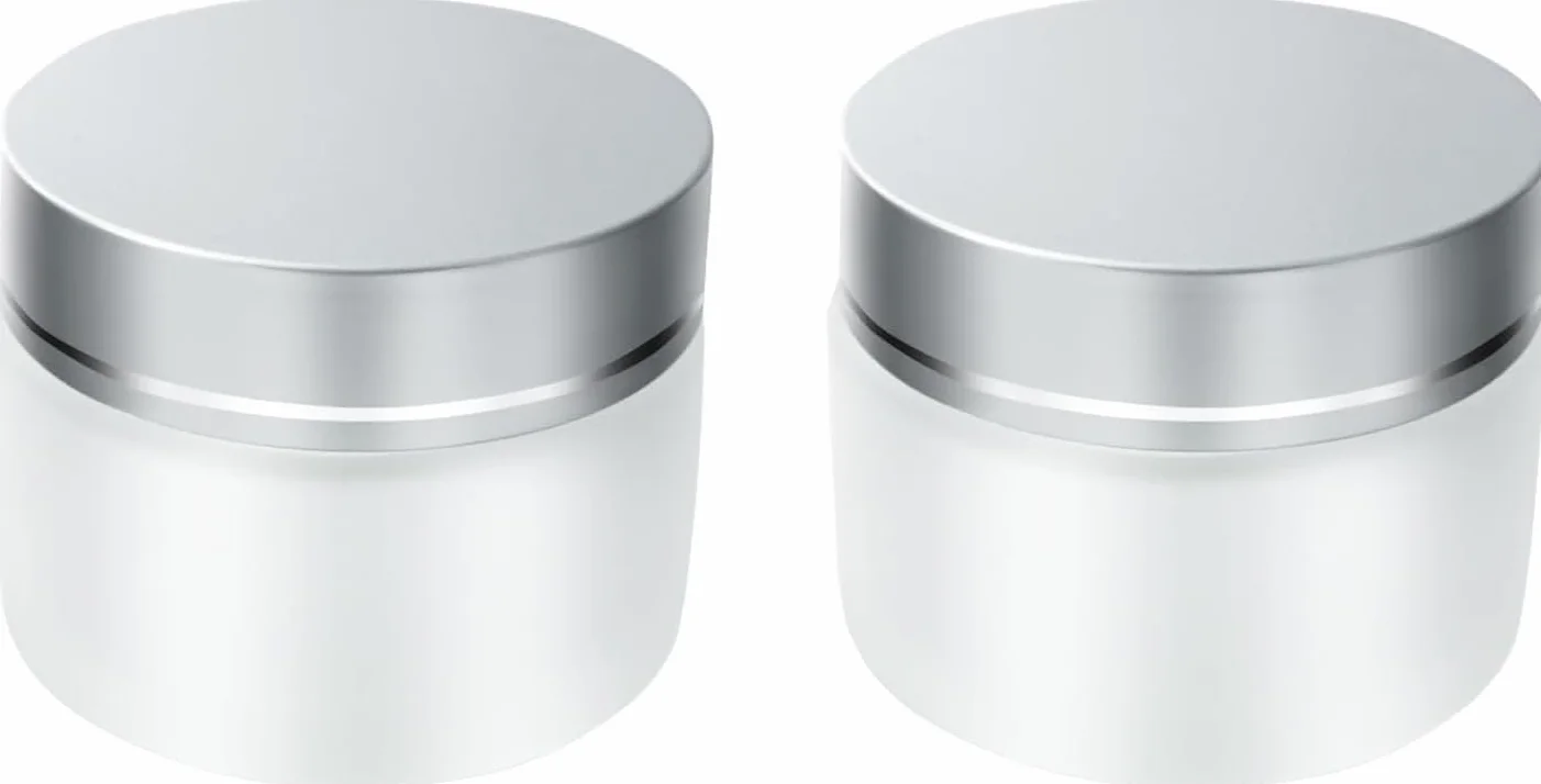 Set di 2 contenitori per crema, vasetti di crema da 50ml da riempire, piccoli vasetti di vetro con coperchio