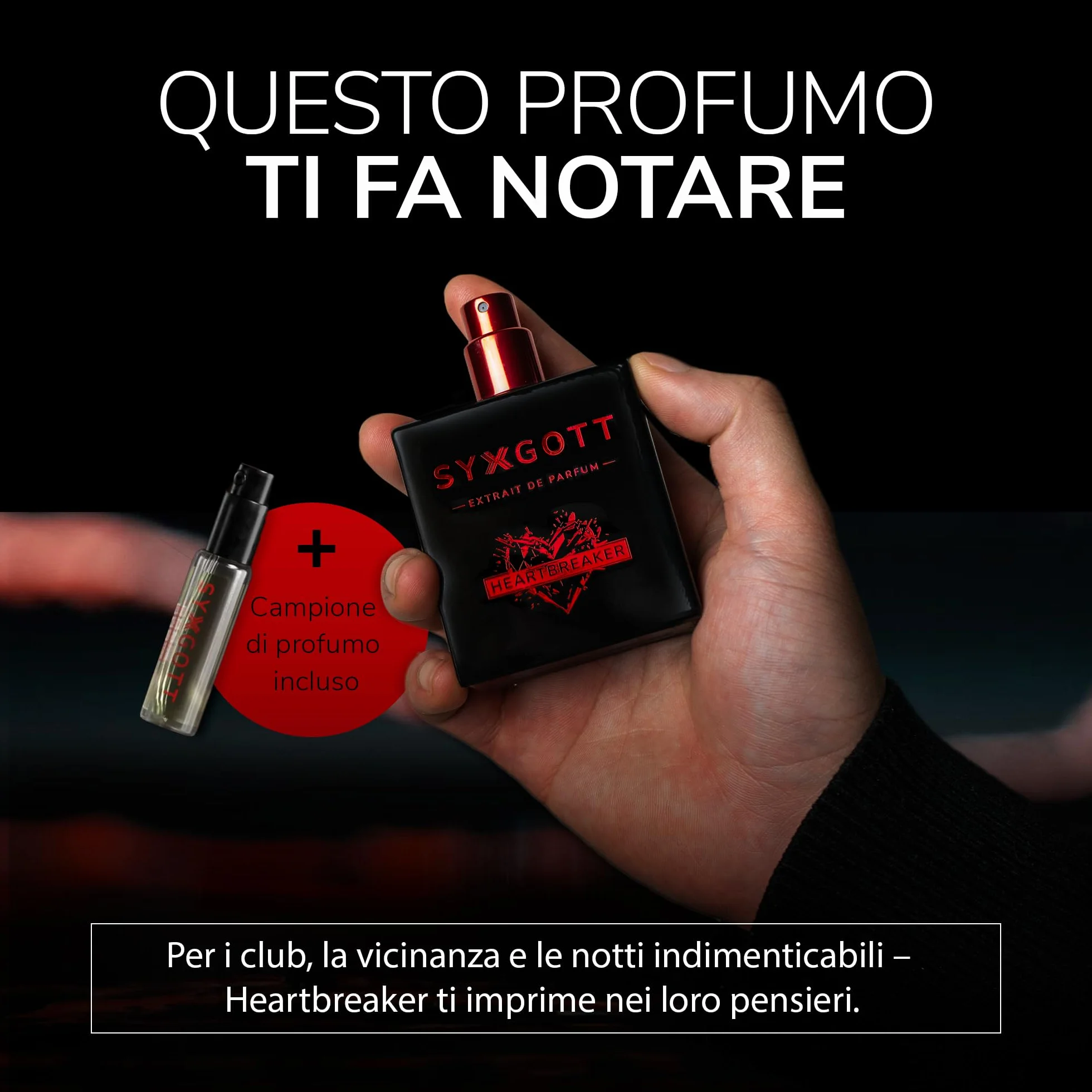 SYXGOTT HEARTBREAKER Profumo da uomo con olio di feromoni | Extrait de Parfum per uomini | Campioncino incluso | intenso, speziato e rinfrescante | Fragranza estiva durevole ideale per tutti i giorni