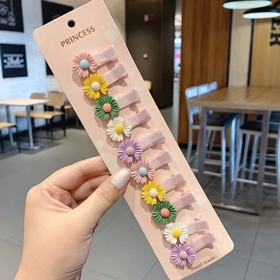 Accessori Capelli Bambina, 40 Pezzi Fiori, Frutta, Fiocchi e Arcobaleni, Nessun Danno, Mollette, Bella Vivida Fermagli