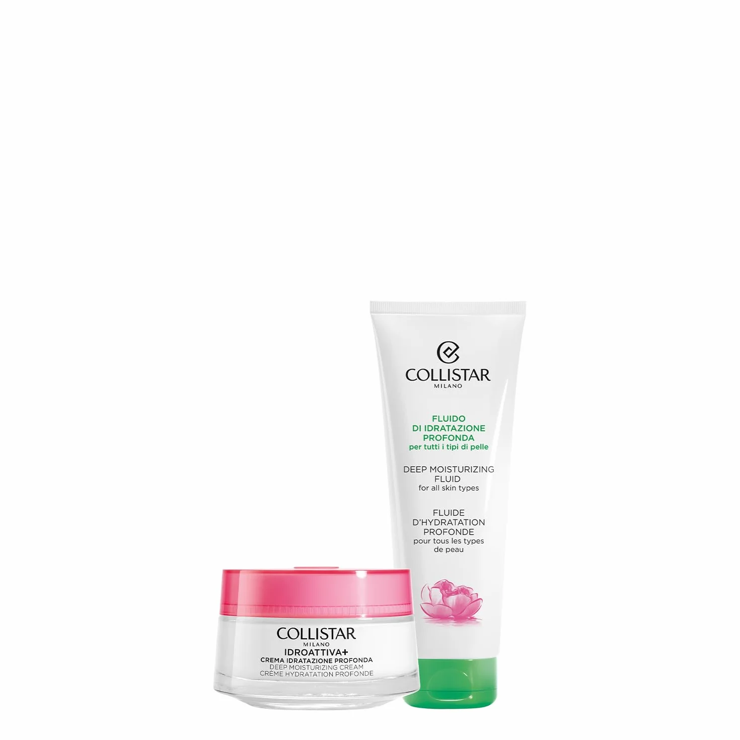 Collistar Cofanetto Viso, Crema Idratazione Profonda 50 ml + Fluido Idratazione Profonda 100 ml, Set Regalo Idratante e Protettivo, Formula Vegan