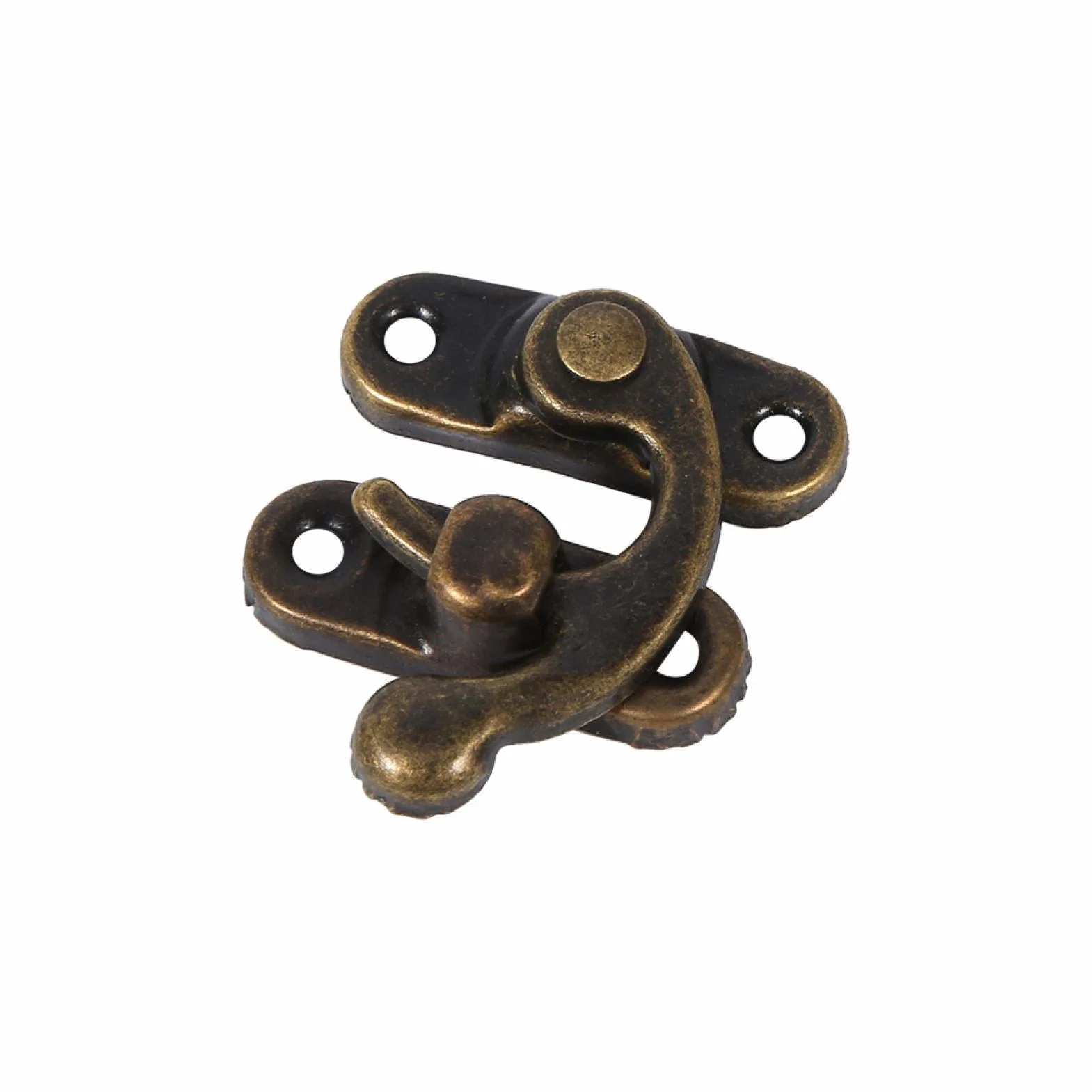 OUKENS Antique Latch Hasp 12X Regalo gioielli Vino Scatola legno Hook Hasp con viti Serratura Antica Destro Bronzo
