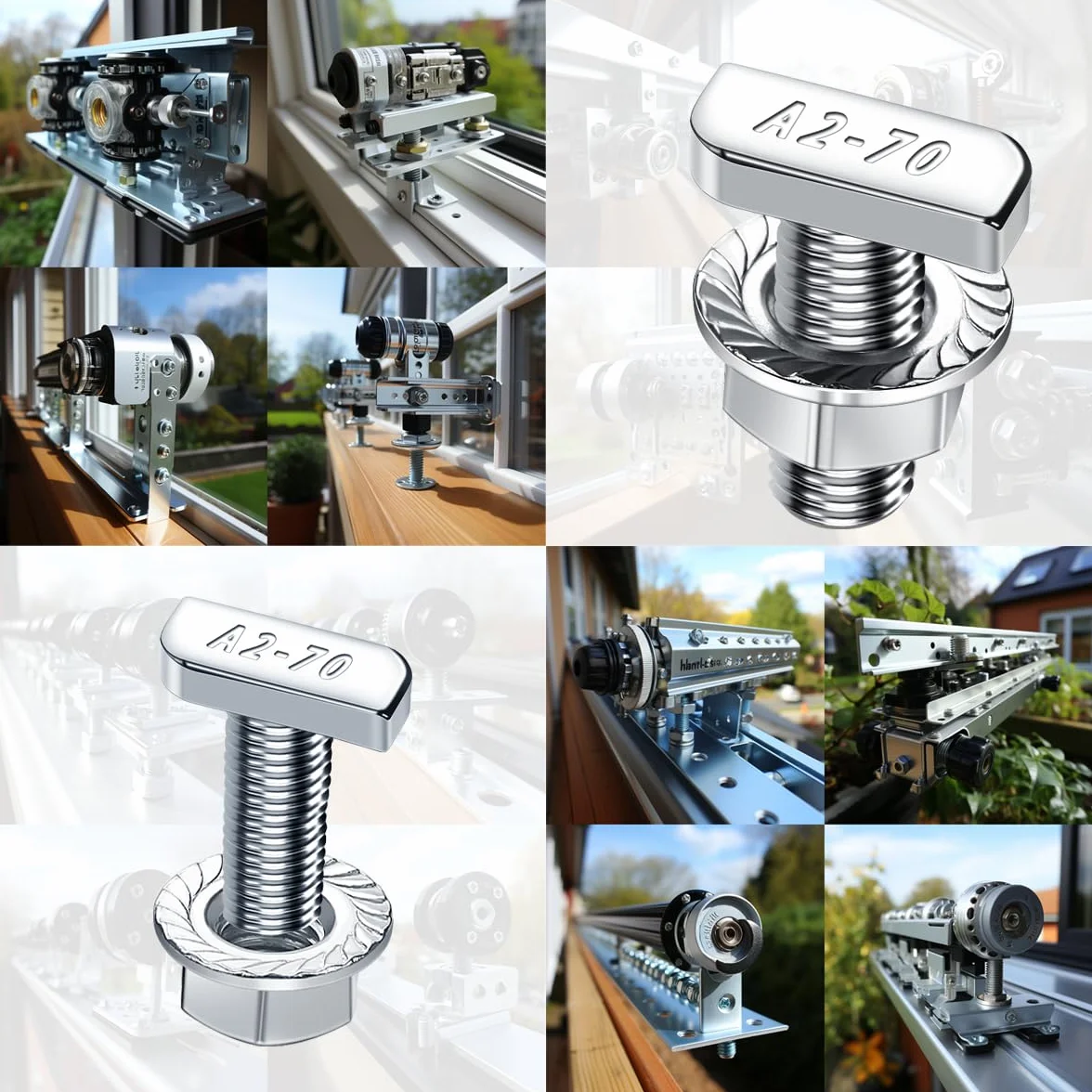 Viti a testa martello M8x20 acciaio inox per guide solari PV
