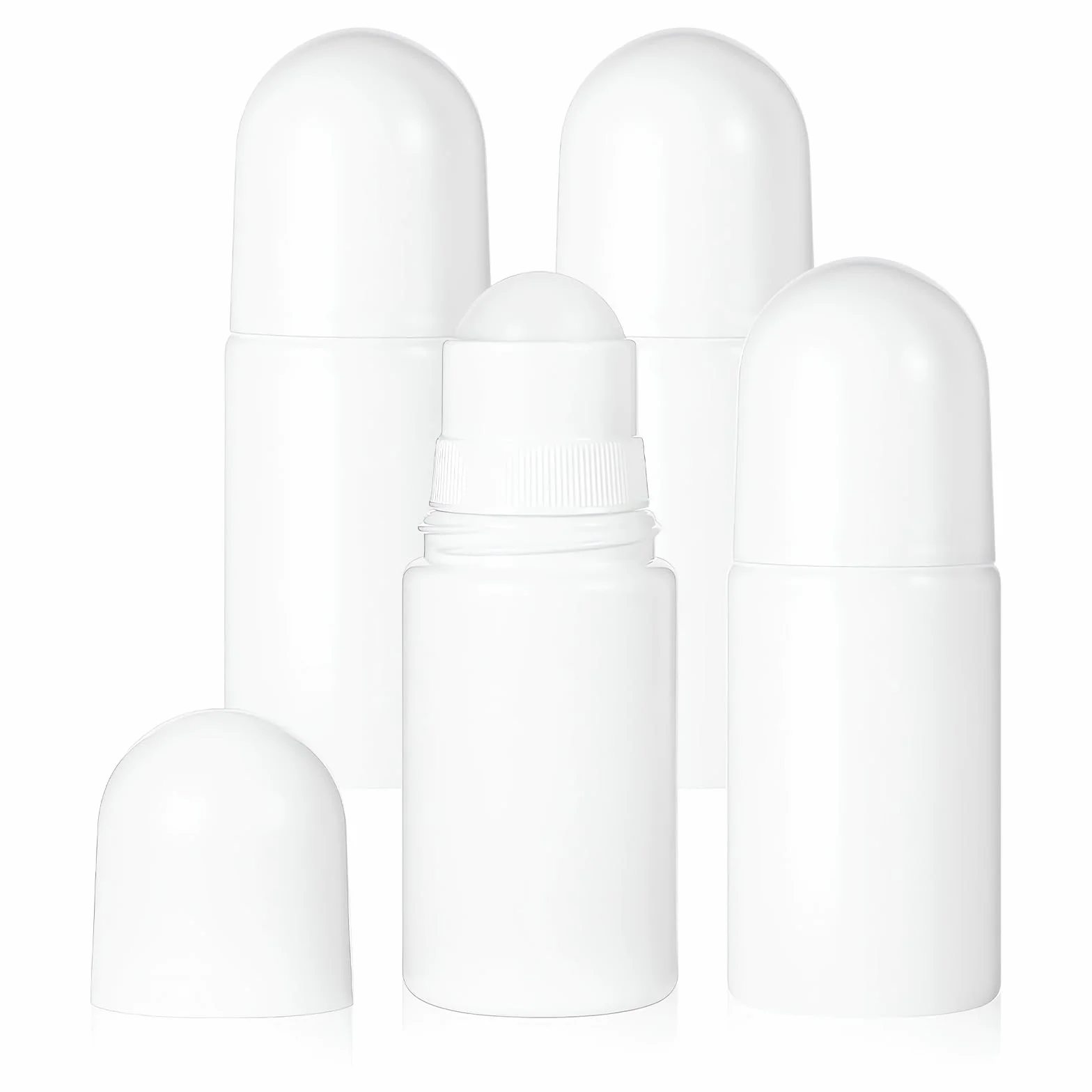 4 Pezzi 50ML Roll on Vuoto per Oli Essenziali Bianco Vuoto Riutilizzabile Bottiglie Deodoranti Bottiglie a Rullo di Plastica roll on Vuoto per Crema Solare per Profumo Olio Essenziale Aromaterapia