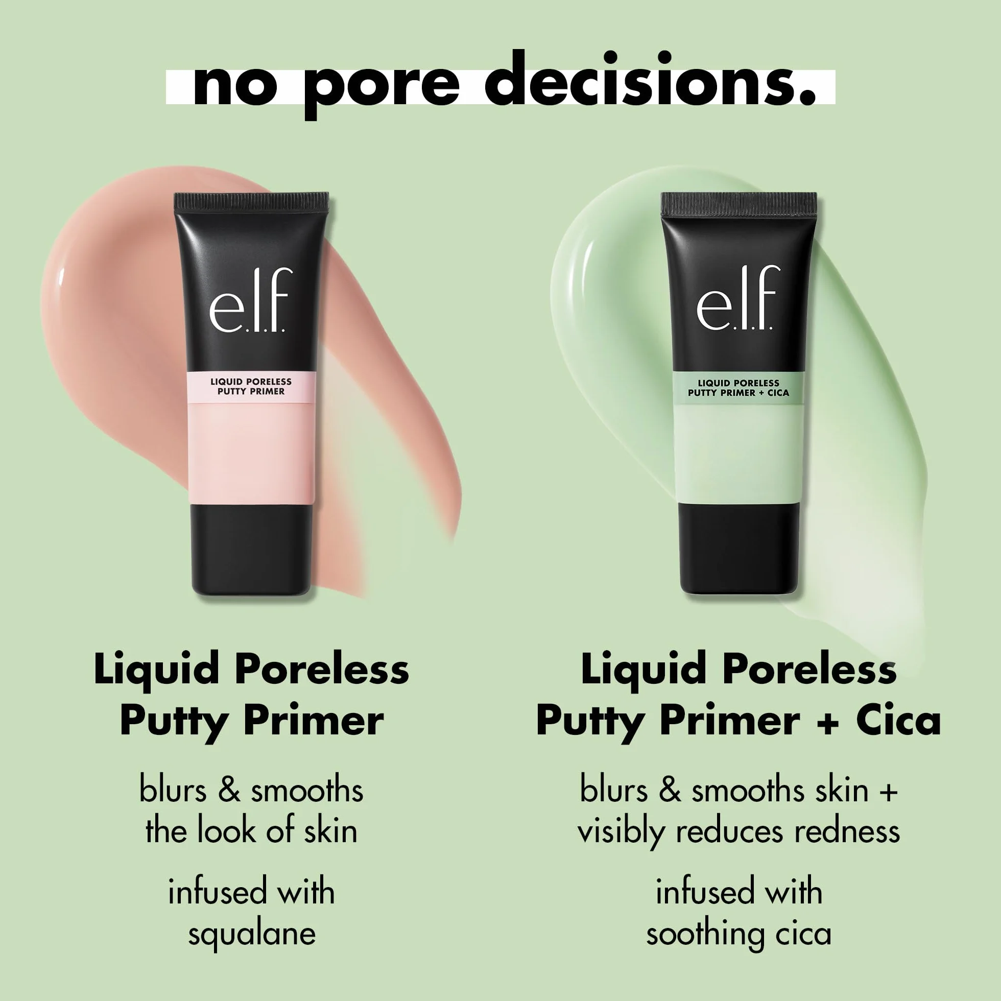 e.l.f. Liquid Poreless Putty Primer + Cica, primer viso per fissare il trucco, attenua visibilmente gli arrossamenti e lenisce la pelle, prodotto vegano e non testato sugli animali