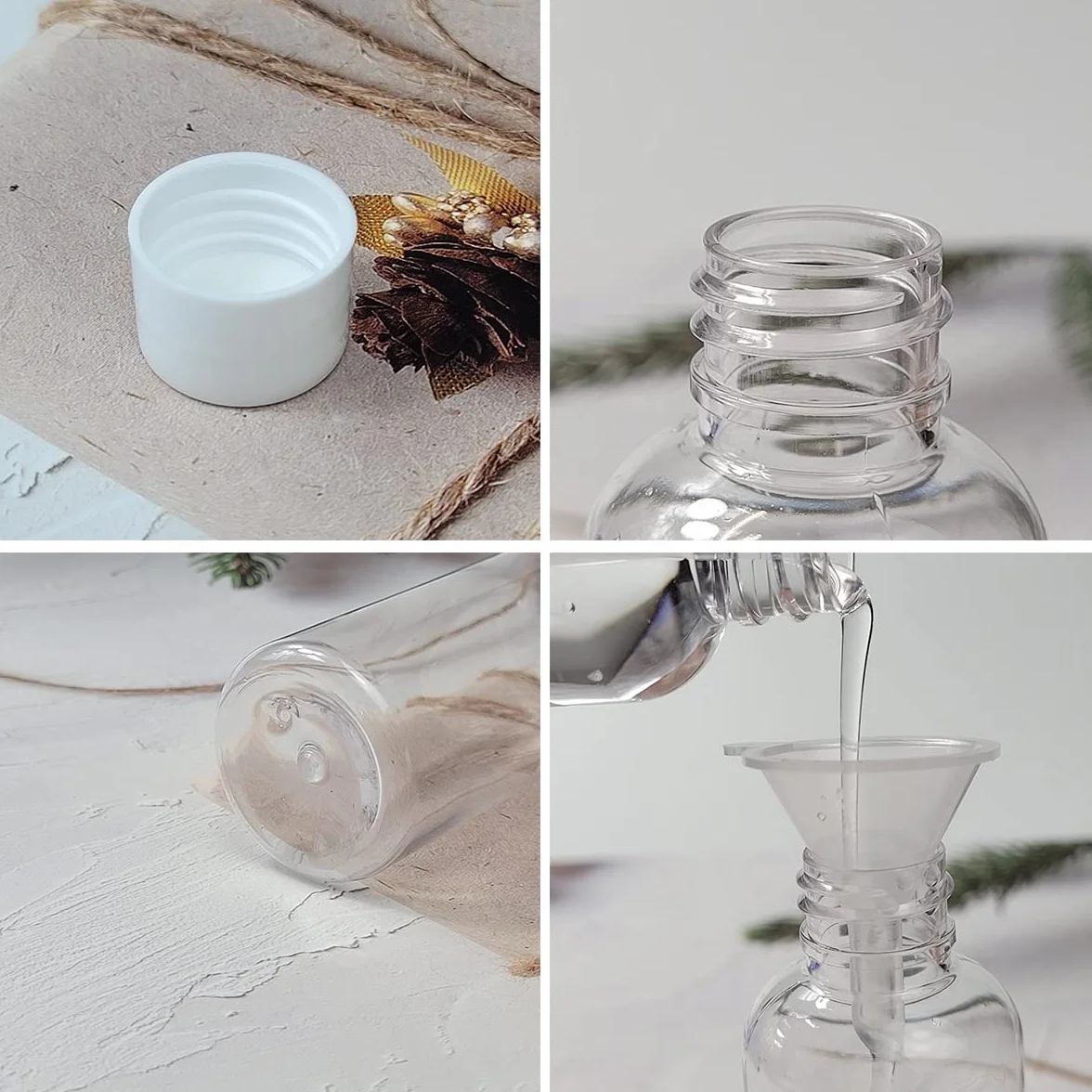 Bottiglie da viaggio da 4 pezzi, 100 ml Bottiglie da viaggio in plastica vuote ricaricabili con coperchi a vite per articoli da toeletta, sapone, shampoo e balsamo