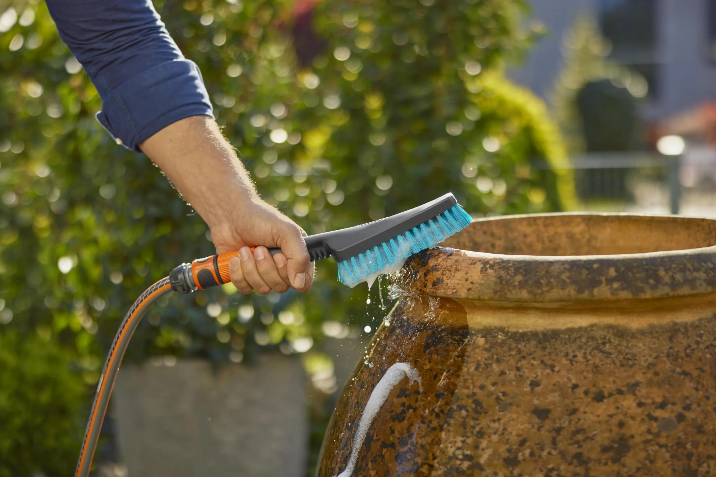 Gardena Spazzola manuale Cleansystem S hard 18844-20 con raccordo tubo regolazione flusso idrico