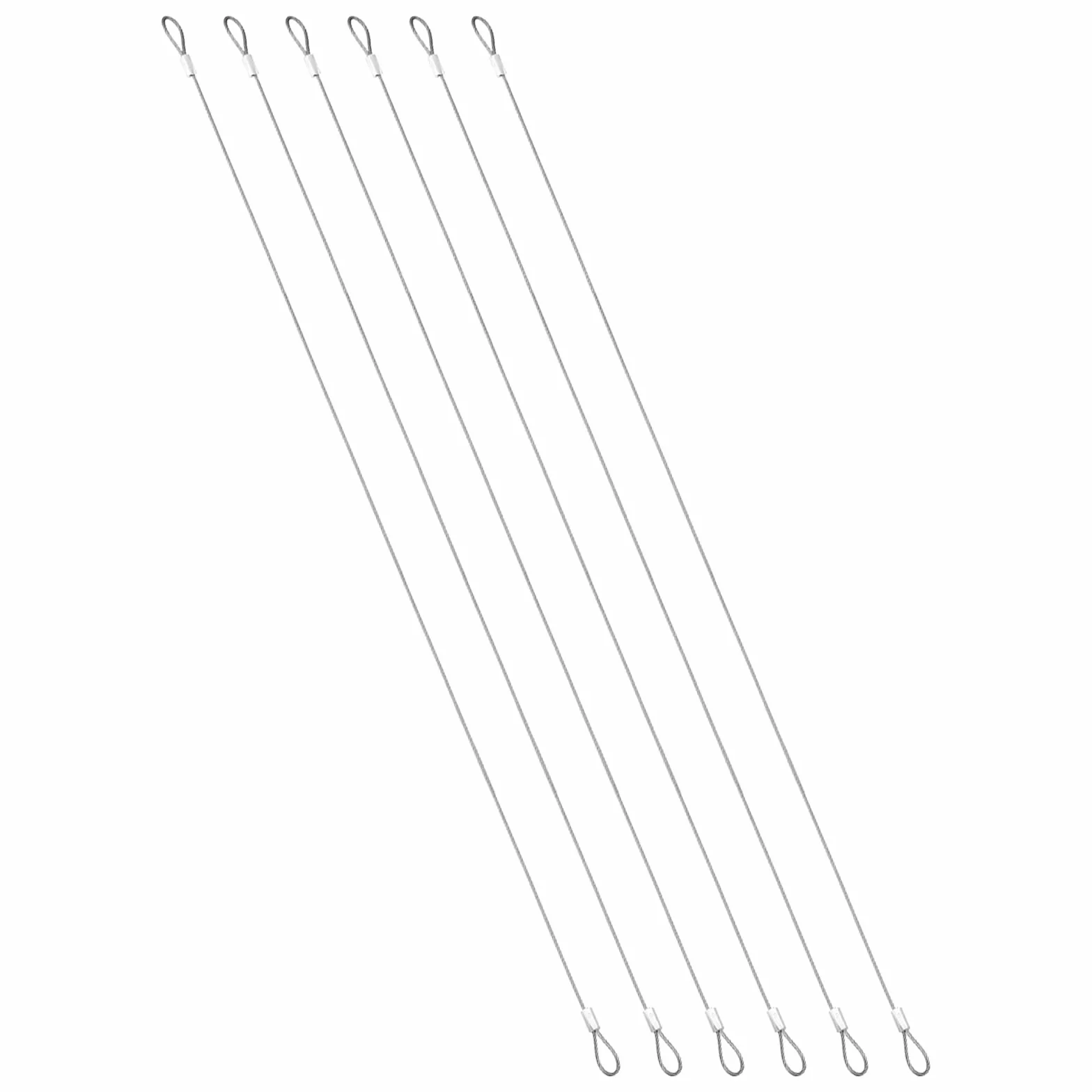 PATIKIL 6 Pezzi Cavo Sicurezza Acciaio Inossidabile 1.5mm 19.6" Antifurto Con Doppi Anelli