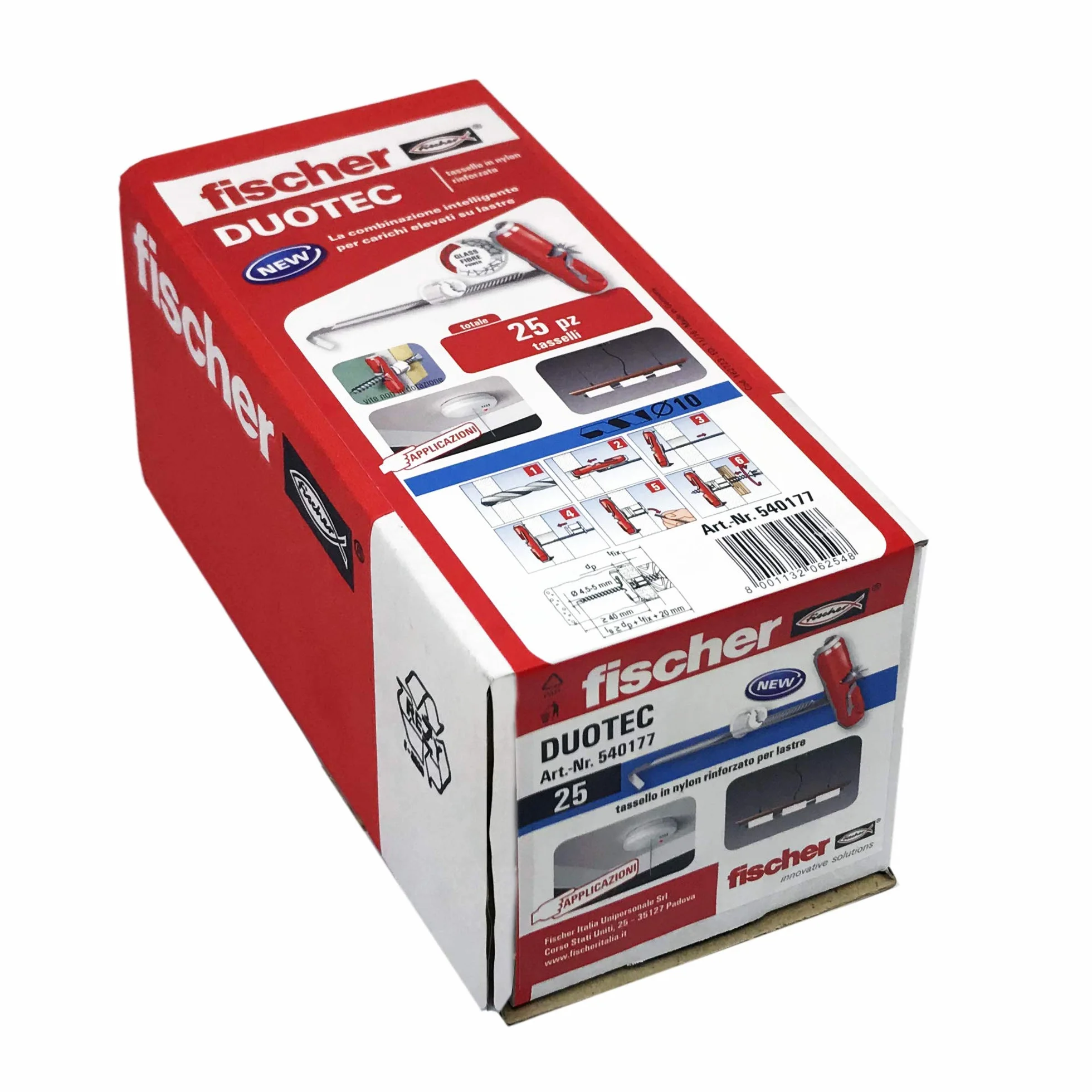 Fischer DUOTEC 10 Tasselli per Cartongesso Fissaggio ad Ancora Foro 10 mm