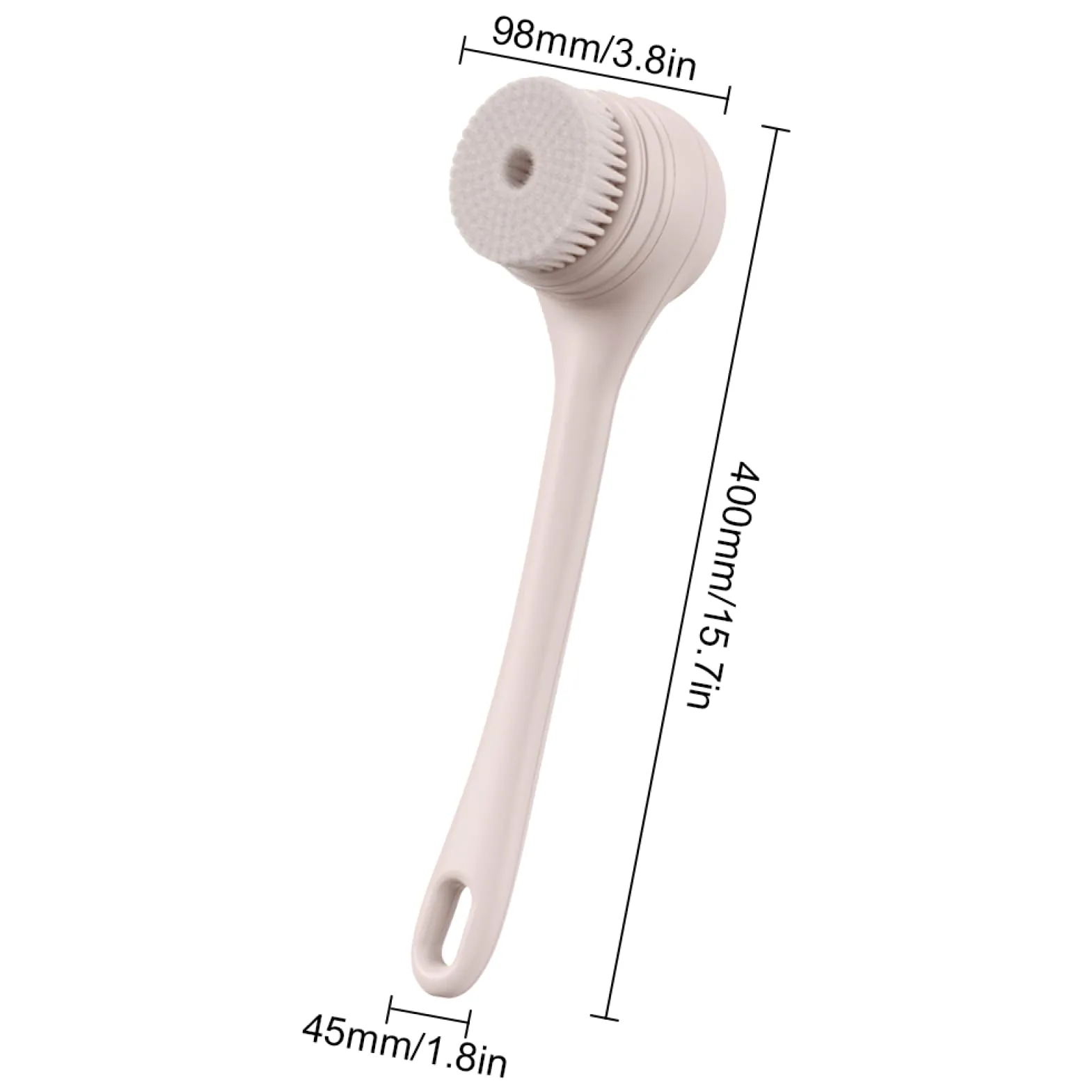 Scrubber per la schiena per doccia, spazzola da bagno con doppio manico | Scrubber per il corpo con spazzole per bagno e corpo con ricarica USB impermeabile | Spazzola elettrica a batteria grande con