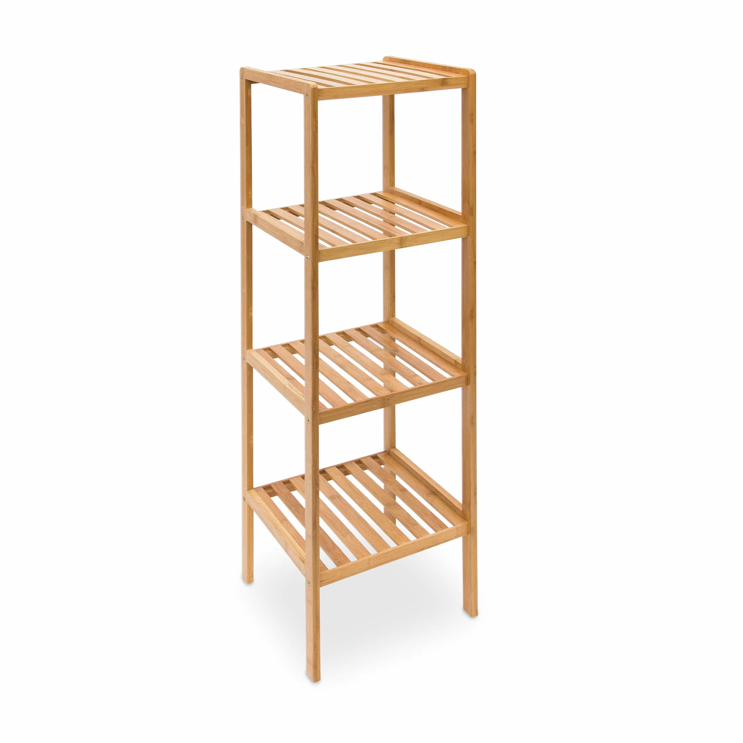 Relaxdays Scaffale per Bagno Cucina in Legno di Bambù 33 x 33 x 110 cm Marrone Chiaro