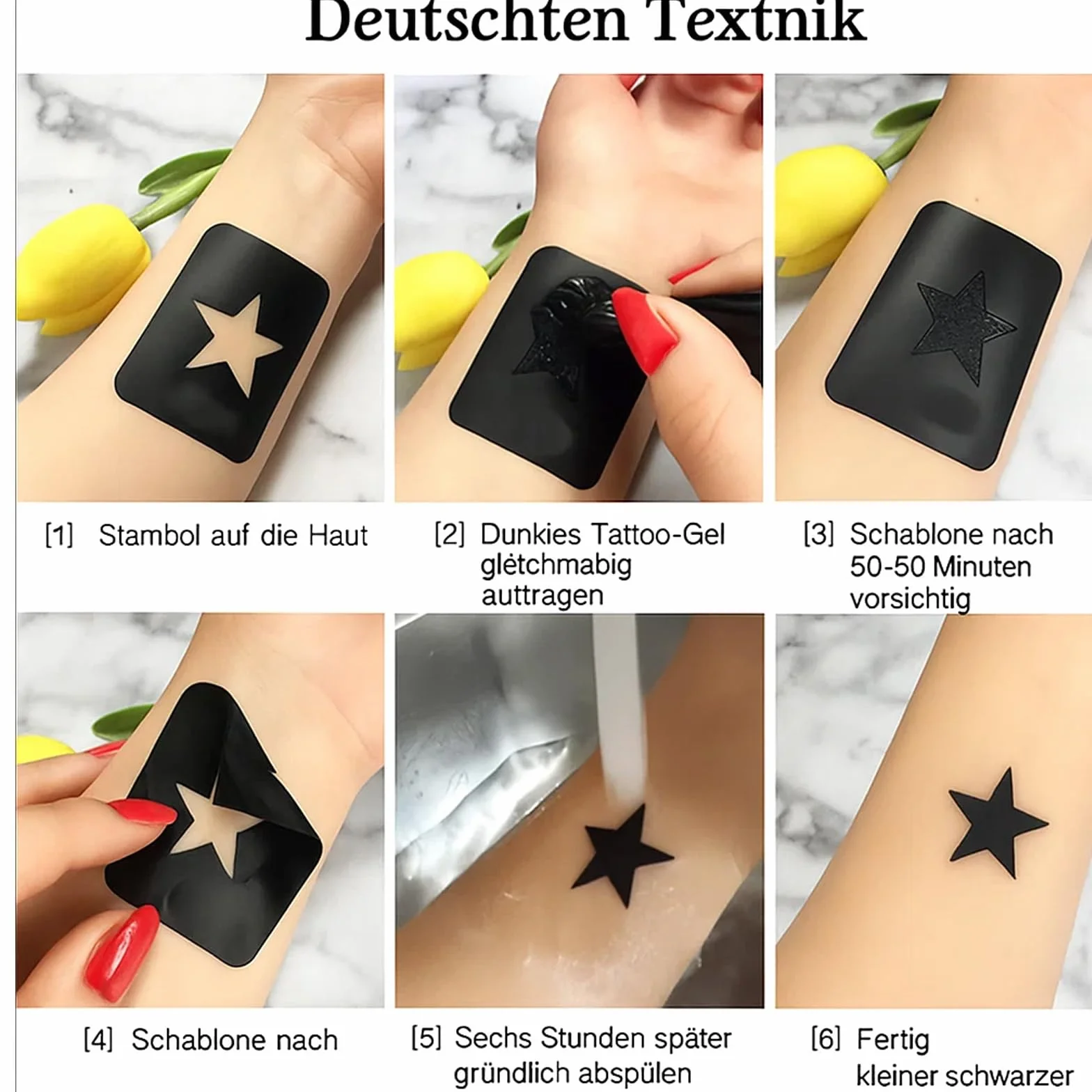 Henné Set con 10 bottiglie di inchiostro, 67 stencil e stencil per henné a mano, kit per pittura fai da te, tatuaggi temporanei per tatuaggi creativi