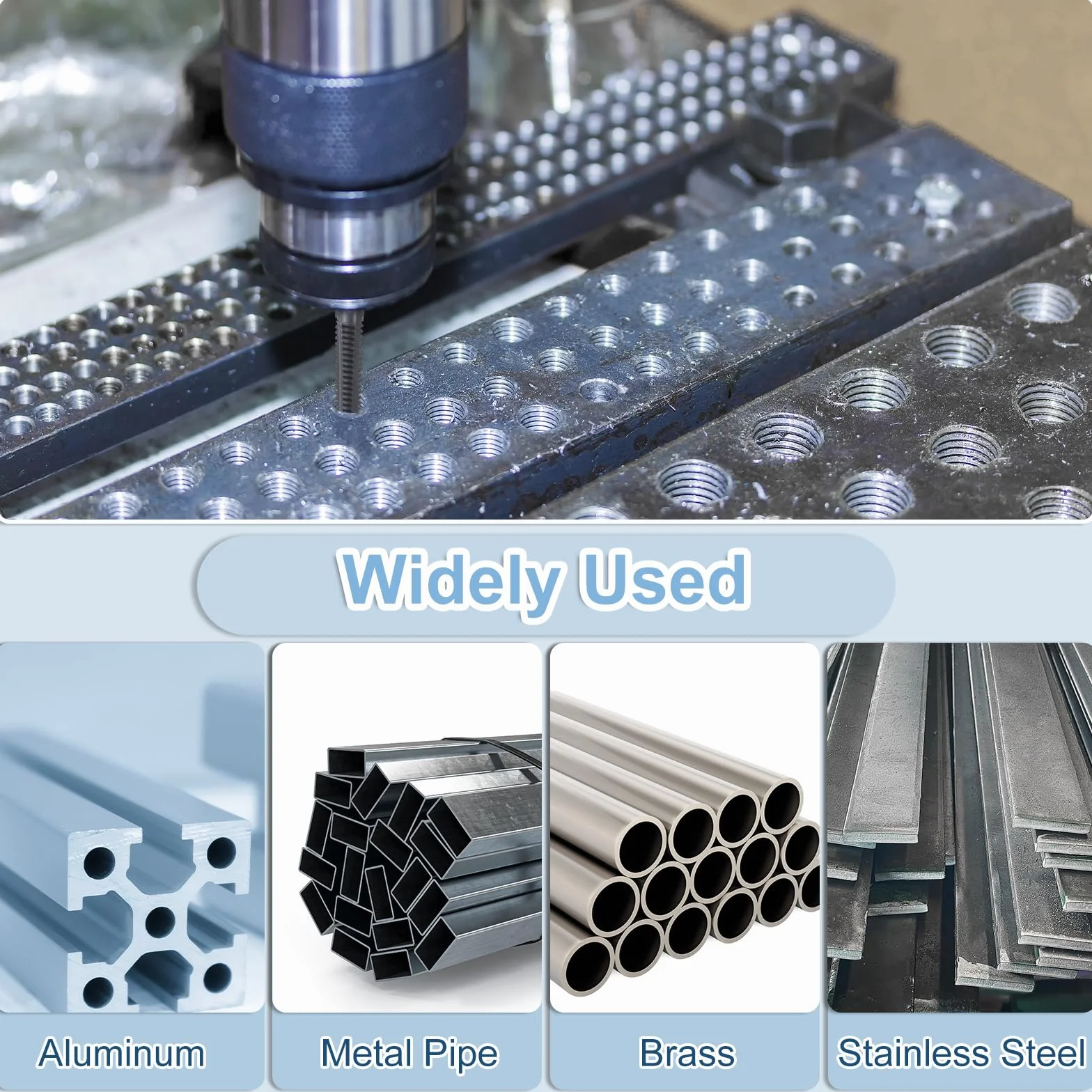 Maschi per Filettatura Diritto 10-24 UNC 2B HSS6542 Rivestimento Nitruro Nero QUARKZMAN 2Pz