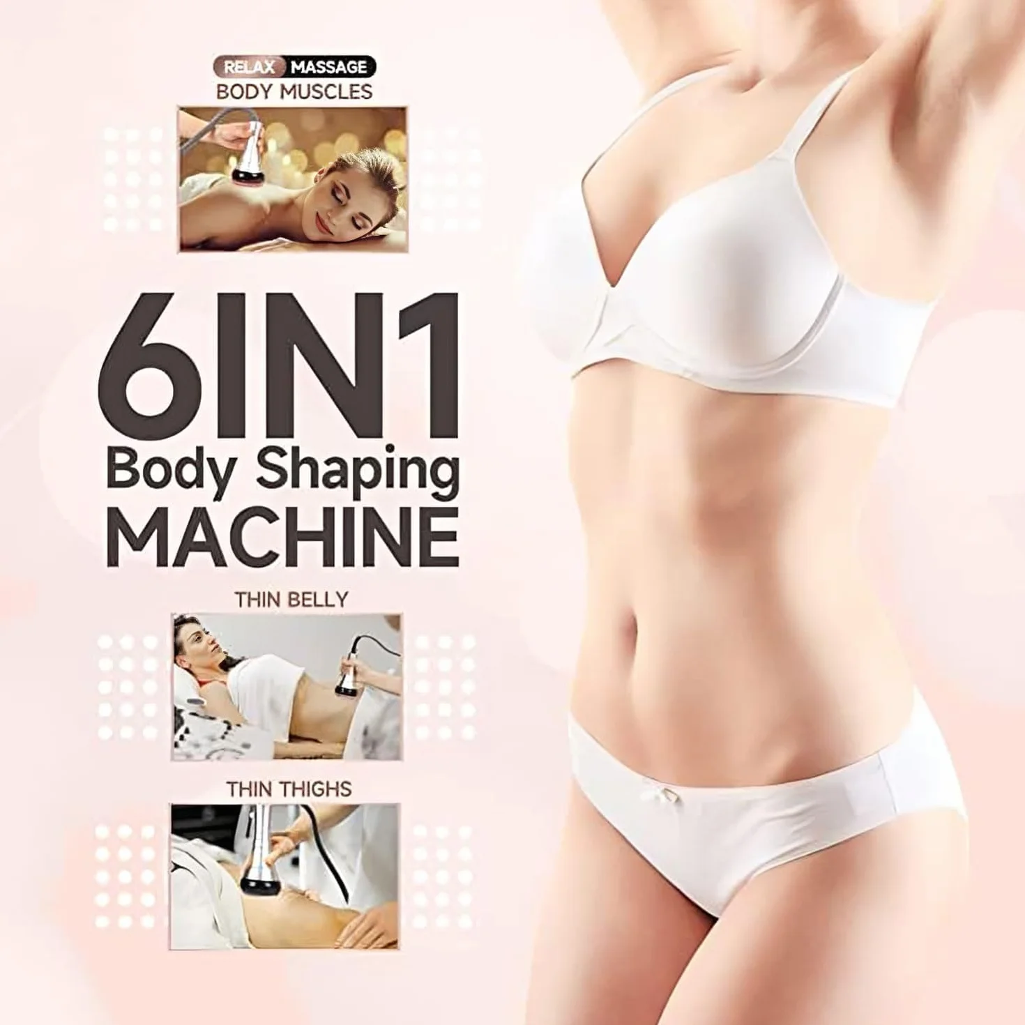 6 In 1 Macchina Cavitazione 40k massaggiatore professionale a radiofrequenza Ultrasuoni Lipolaser Dispositivo Bellezza Vuoto per Cura Del Viso Corpo Scultura Anticellulite braccia vita coscia