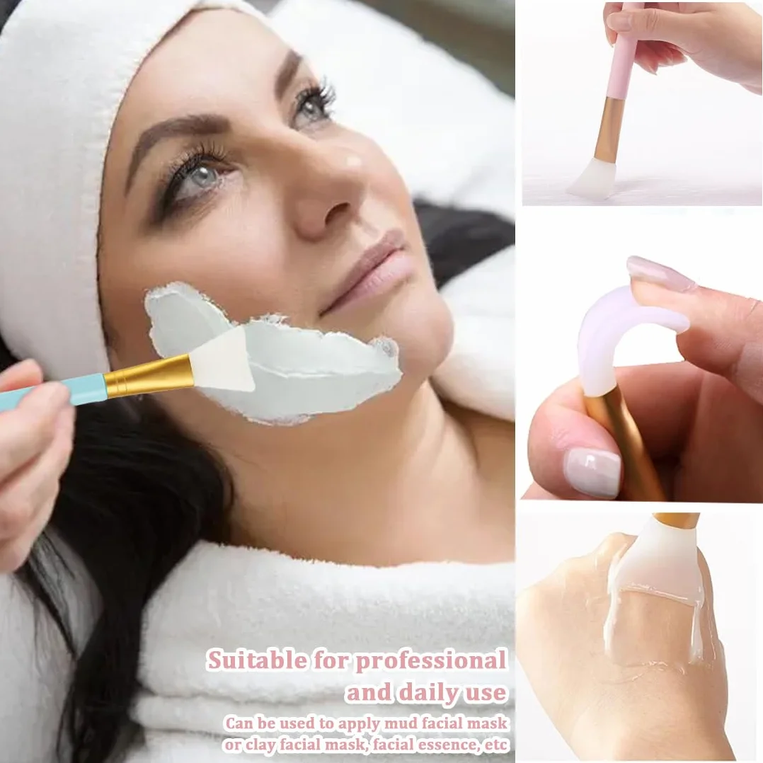 6 PCS Pennello Maschera Silicone, Professionale Pennello Maschera, Pennello Maschera, Maschera Strumento di Bellezza Morbido Pennelli per Maschera Occhi DIY