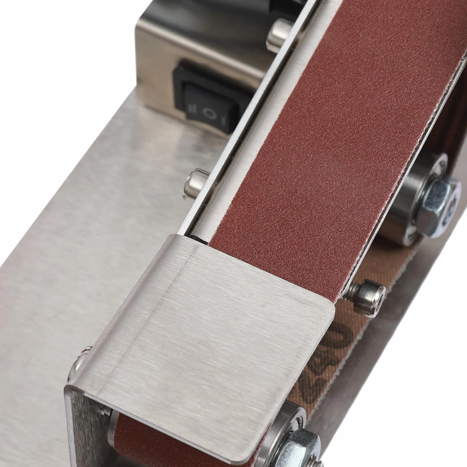 Mini Levigatrice a Nastro 7 Velocità Smerigliatrice Elettrica per Metallo Legno Affilare Regolabile 1°-45°