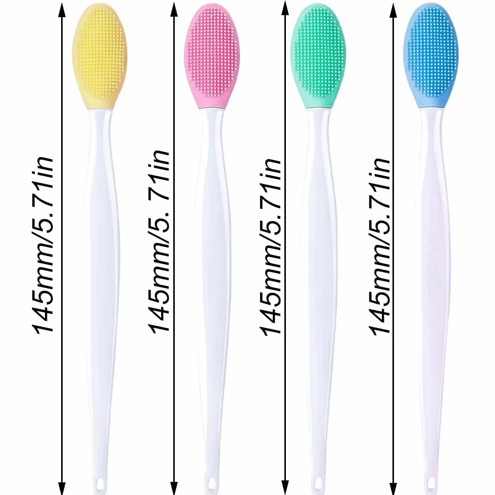 Pennello Esfoliante per Labbra in Silicone, 8 Pcs Pennelli per Labbra in Silicone, Spazzole per Labbra Morbido a Doppia Faccia, Spazzola Esfoliante per Labbra