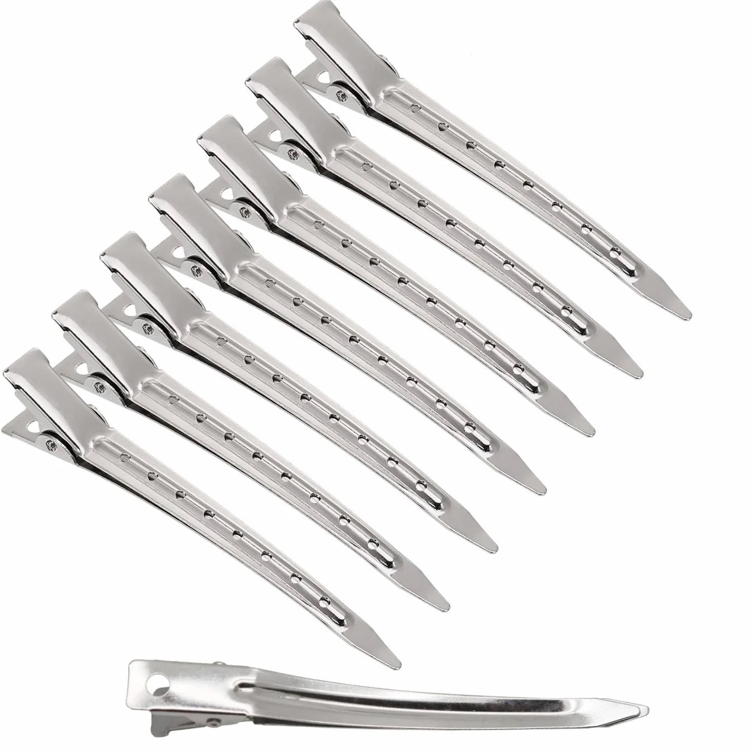 Becchi D'oca per Capelli 24 pezzi, Clip Capelli Donna 3,5 pollici, Fermagli per Capelli in Metallo, Professionali Antiruggine per Becchi per Capelli con Fori per le Estensioni dei Capelli (24pcs)