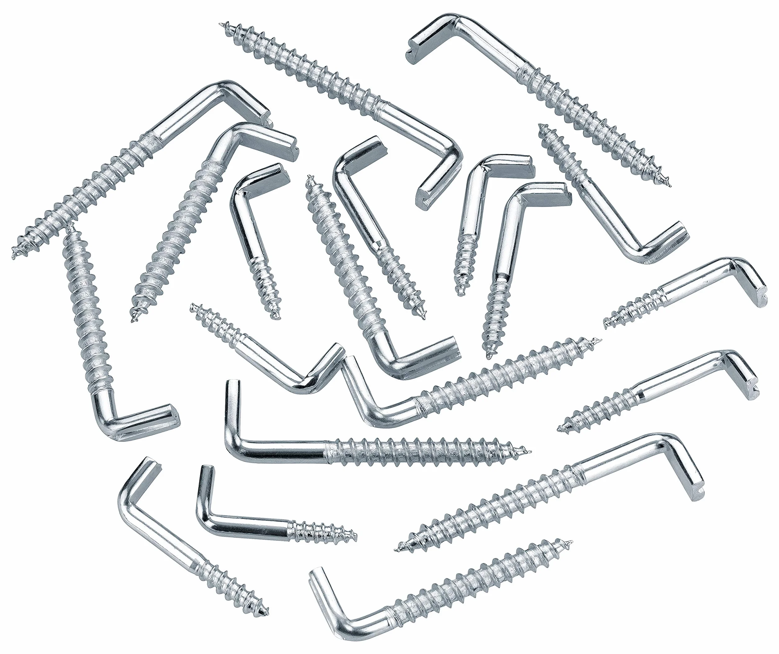 Ganci a vite dritti zincati 5.8 x 60 mm 25 pezzi haggiy