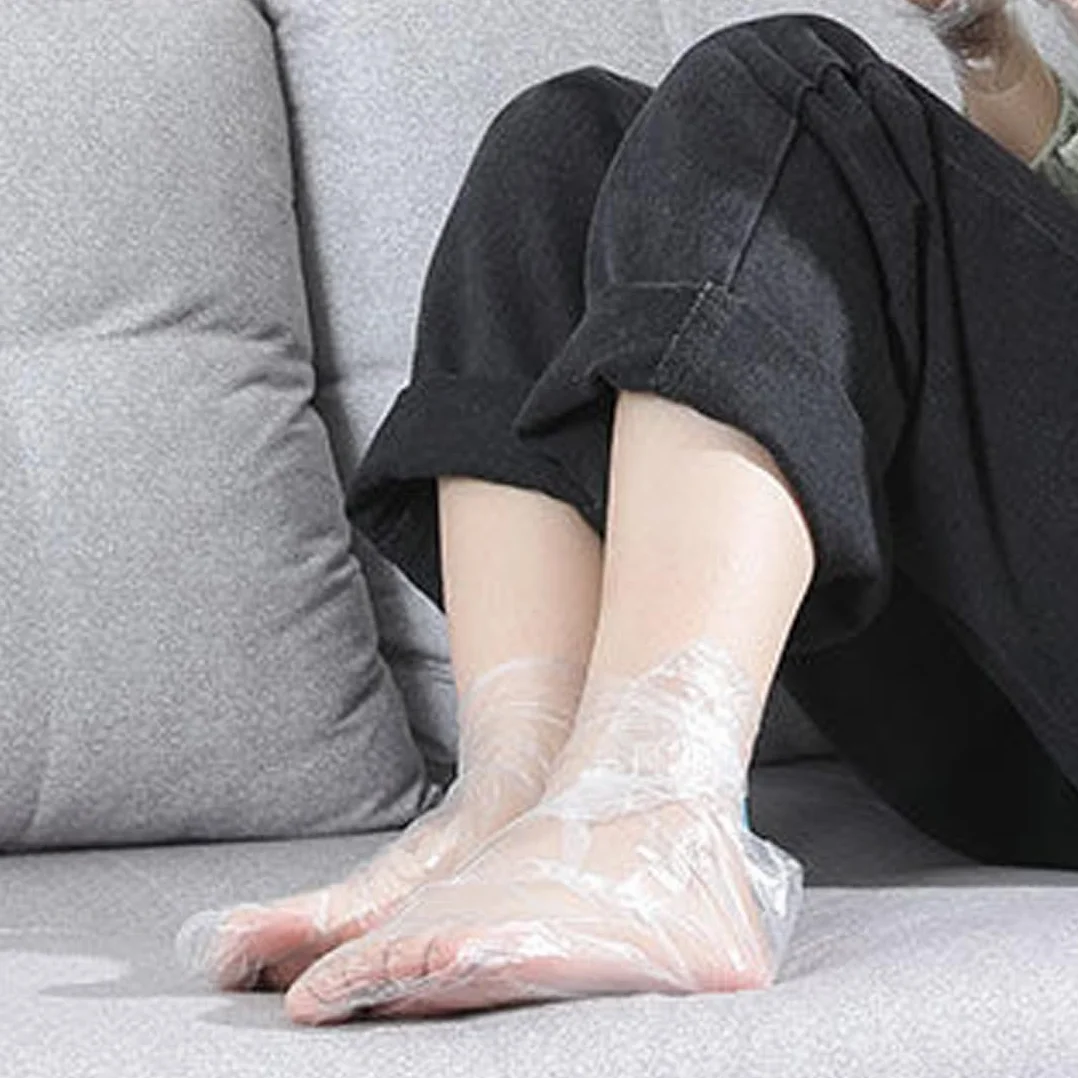 WeddHuis 80 pcs Pellicola di plastica monouso per pedicure trattamento termale alla paraffina calze trasparenti
