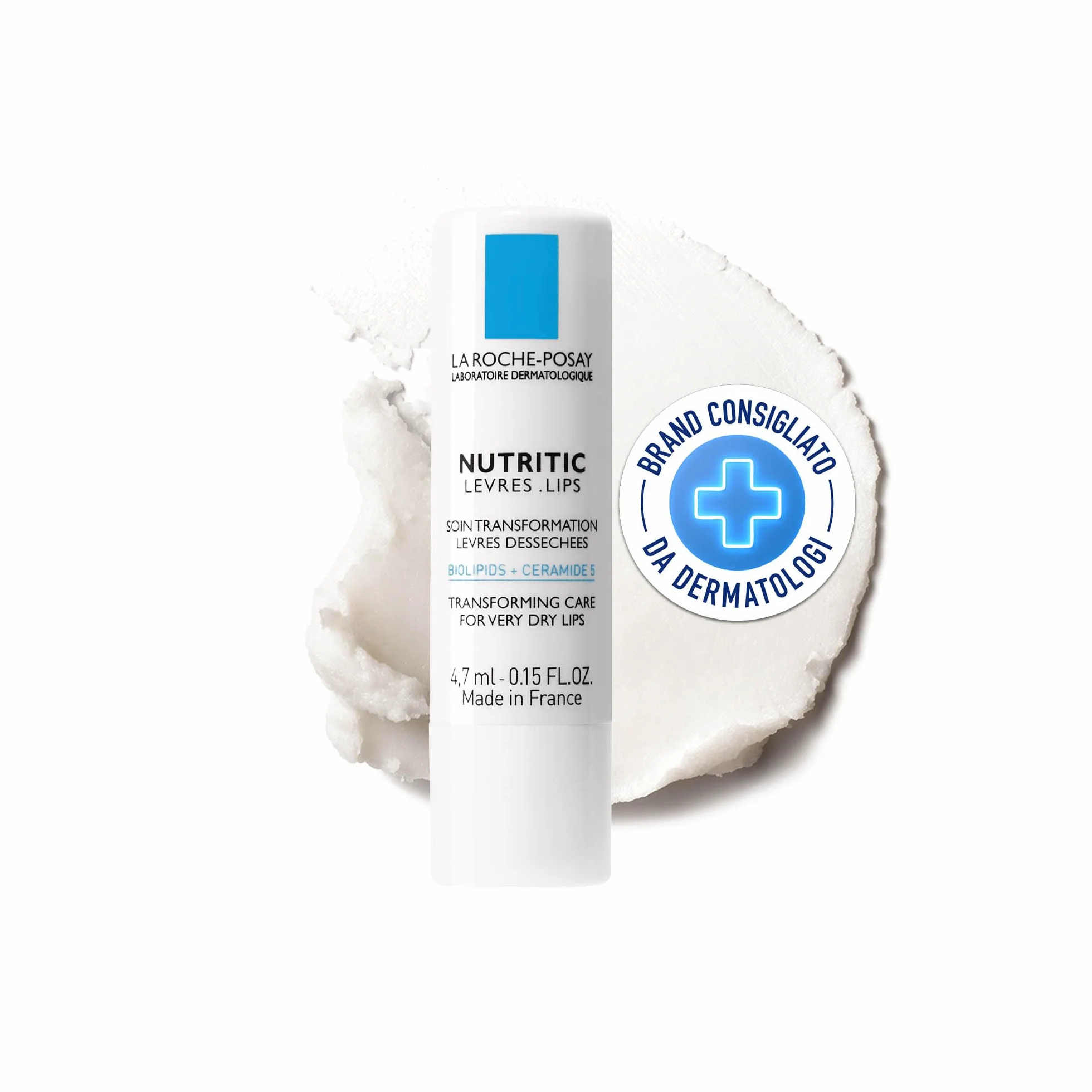 La Roche-Posay Nutritic Labbra, Trattamento per Labbra, Per Pelli a Tendenza Atopica, Nutre, Idrata e Ripristina la Pelle delle Labbra, Con Burro di Karité, Glicerina e MP-Lipidi, 4,7 ml
