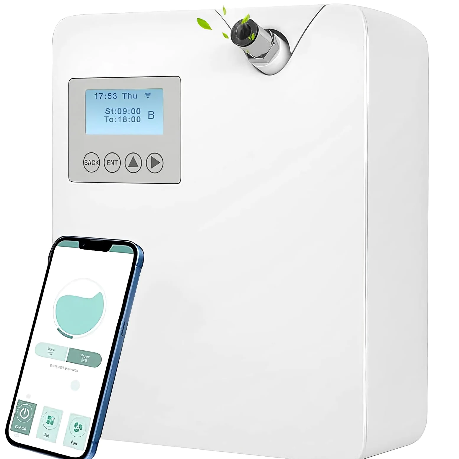 Diffusore di oli essenziali, macchina intelligente per profumare con Bluetooth e controllo Wi-Fi, tecnologia nebulizzante, 300 ml, copre fino a 2000 mq, ideale per casa, hotel, spa