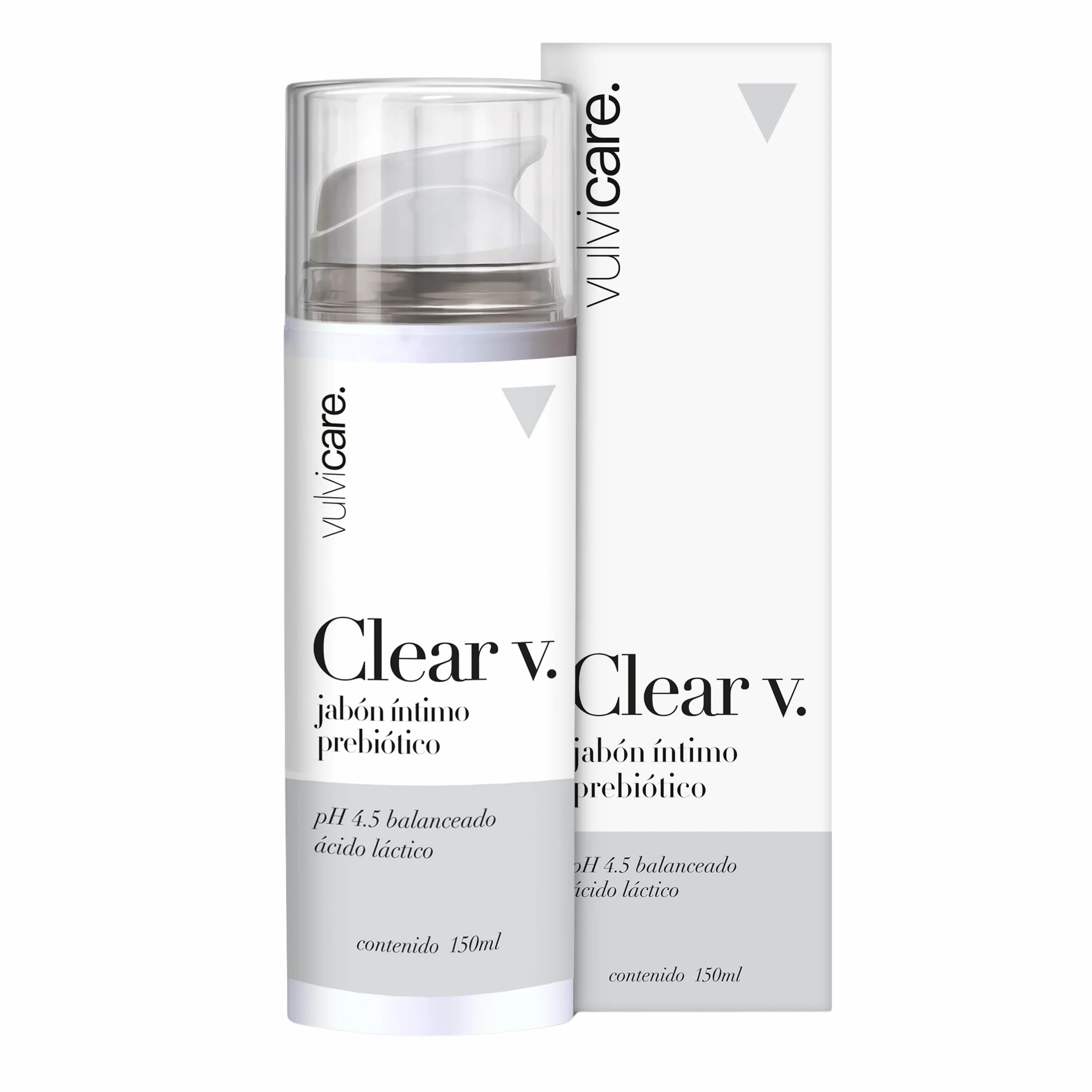 Vulvicare Clear V Sapone intimo prebiotico pH 4,5 bilanciato 150ml - Con acido lattico per un microbiota equilibrato - Igiene e cura vulvovaginale