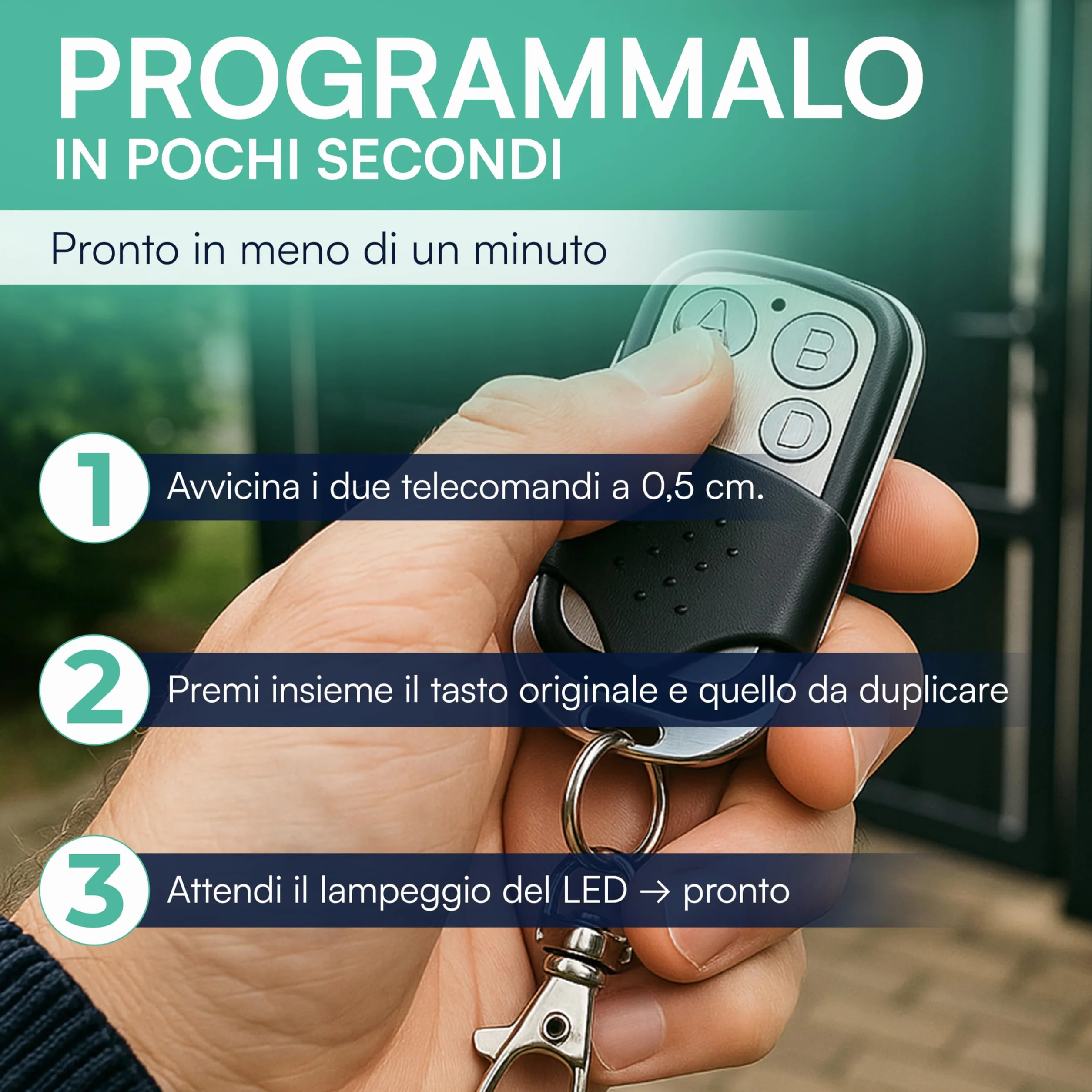 Telecomando Cancello Universale 433,92 MHz Codice Fisso 2x