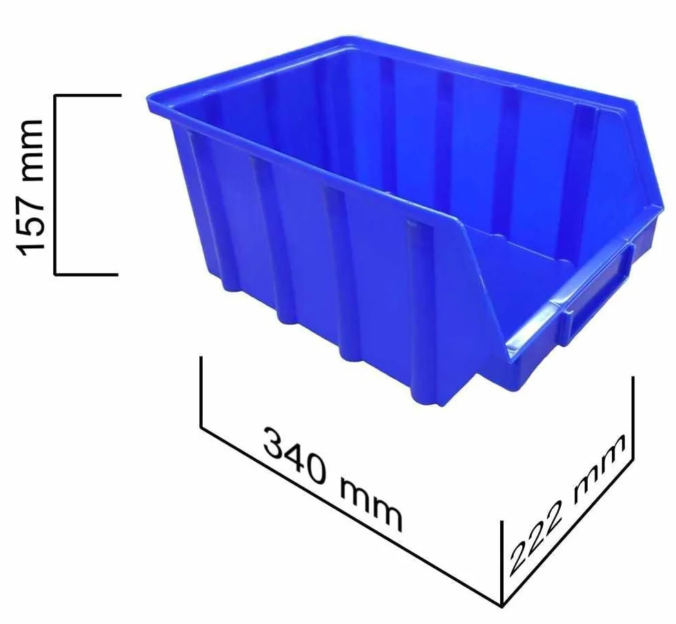 Scatole portaoggetti impilabili blu 4 pezzi 222 x 340 x 157 mm