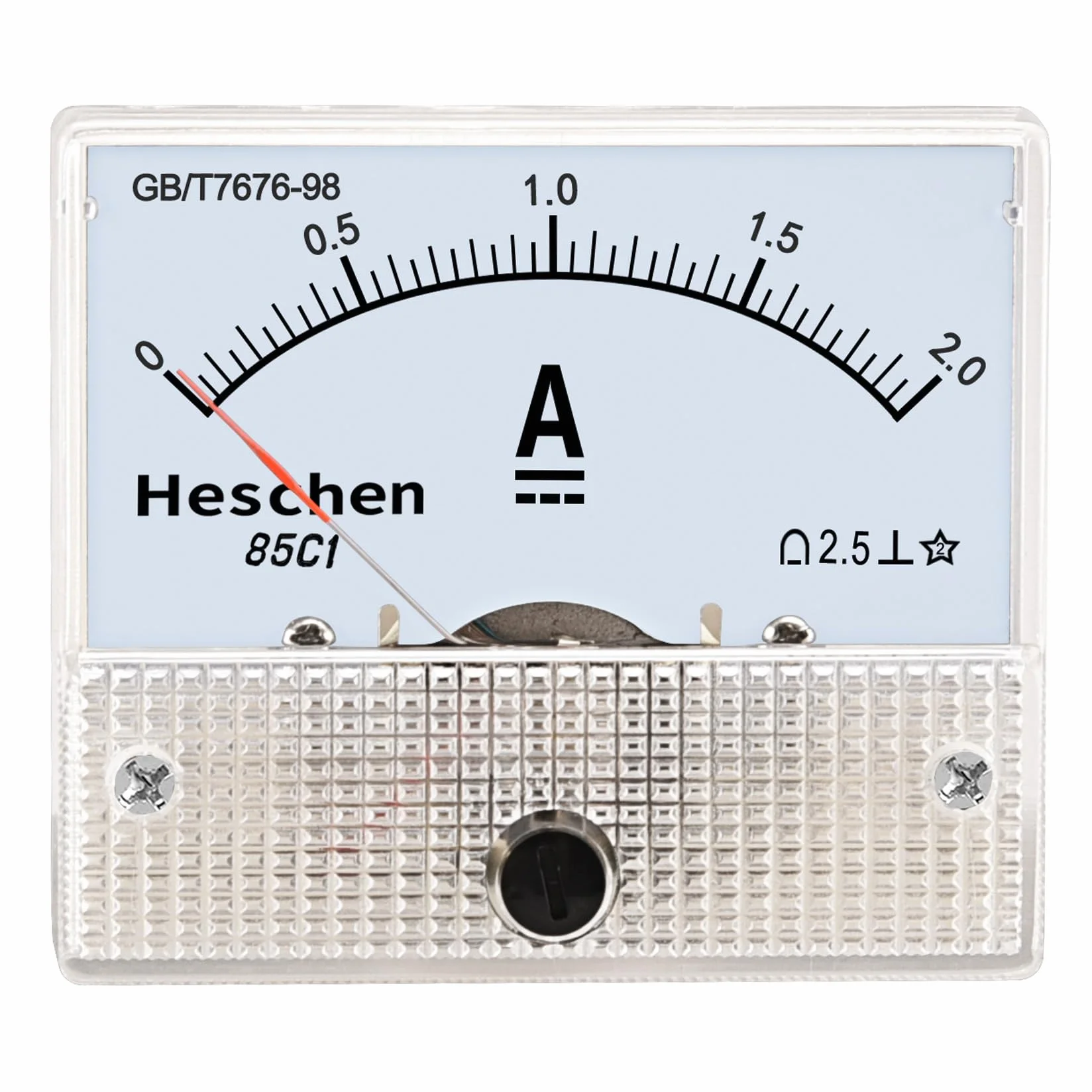 Heschen 85C1-2A Amperometro DC 0-2A Classe 2,5 Montato a Pannello Bianco