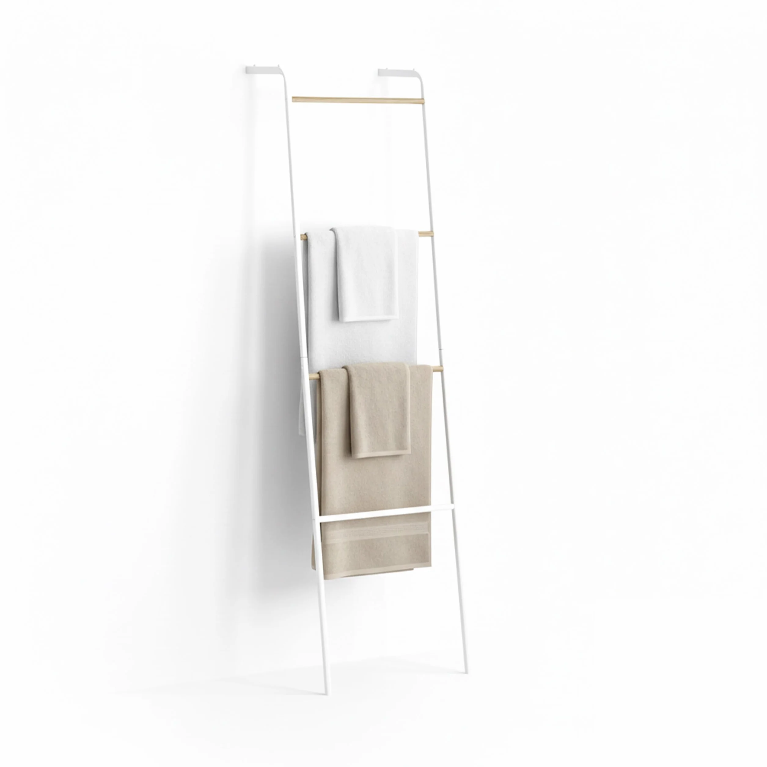 Relaxdays scaletta portasciugamani Metallo 4 pioli 158x40x28 cm Bianca