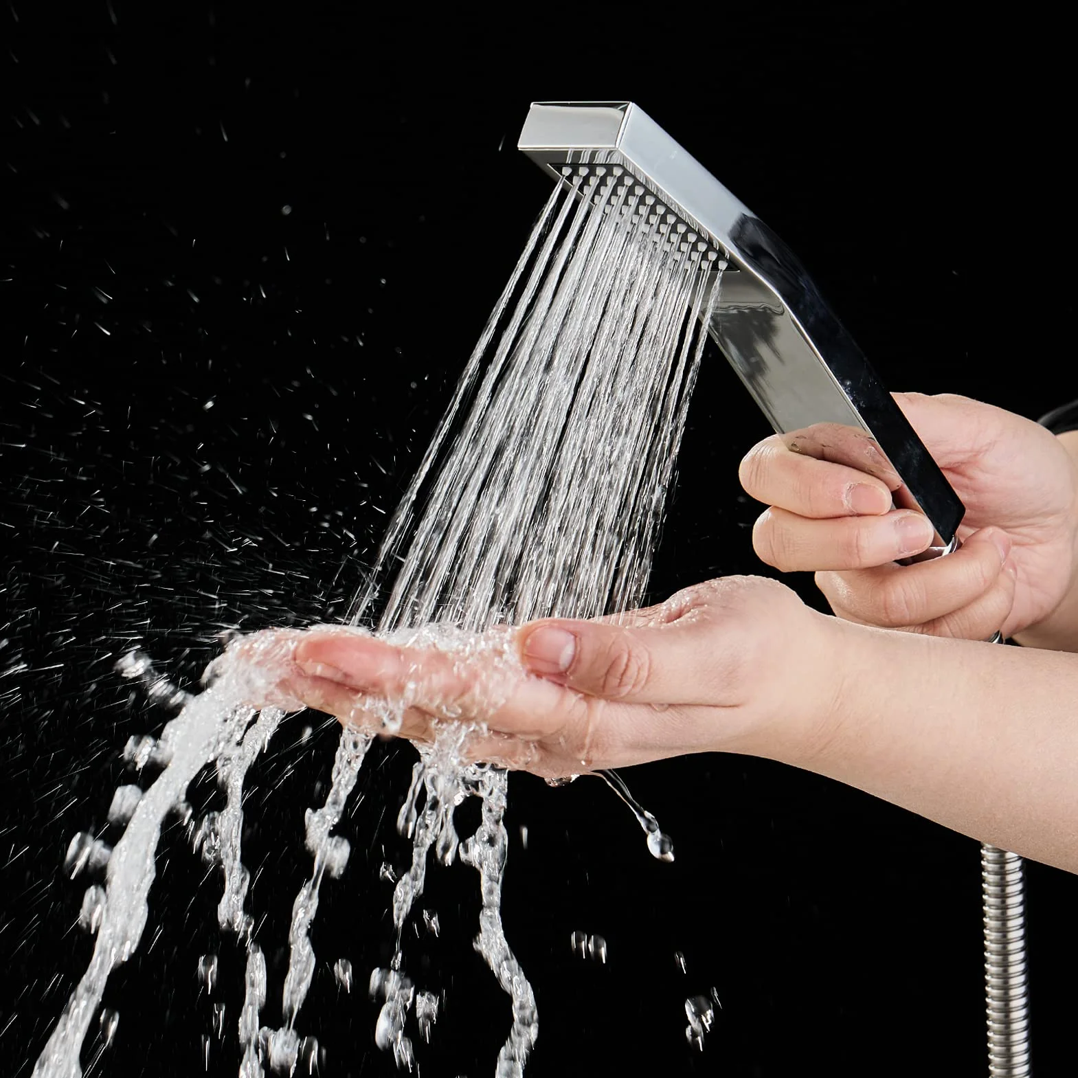 Soffione Doccia a Risparmio Idrico Alta Pressione Ottone Cromato Argento Anticalcare
