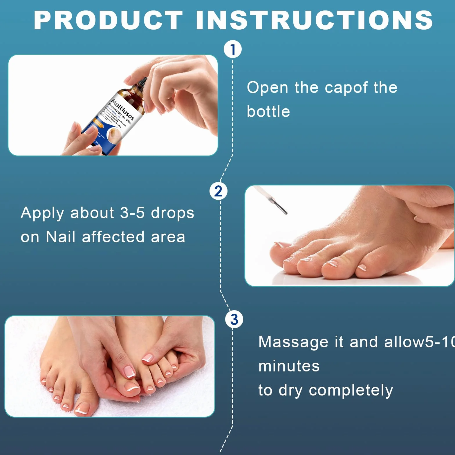 30ML Cura Unghie Piedi, Siero Rigenerante per Unghie, Soluzione per La Riparazione Delle Unghie Dei Piedi, Azione Nutriente e Lenitiva, Ridona Lucentezza e Resistenza