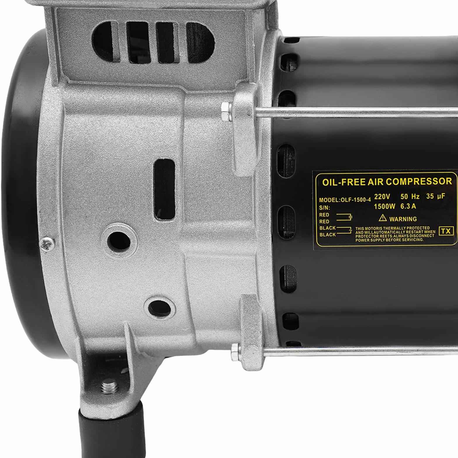 Compressore d'Aria Silenzioso 1500W 145L/min 2800 giri/min Testa in Rame per Officina Riparazioni Auto