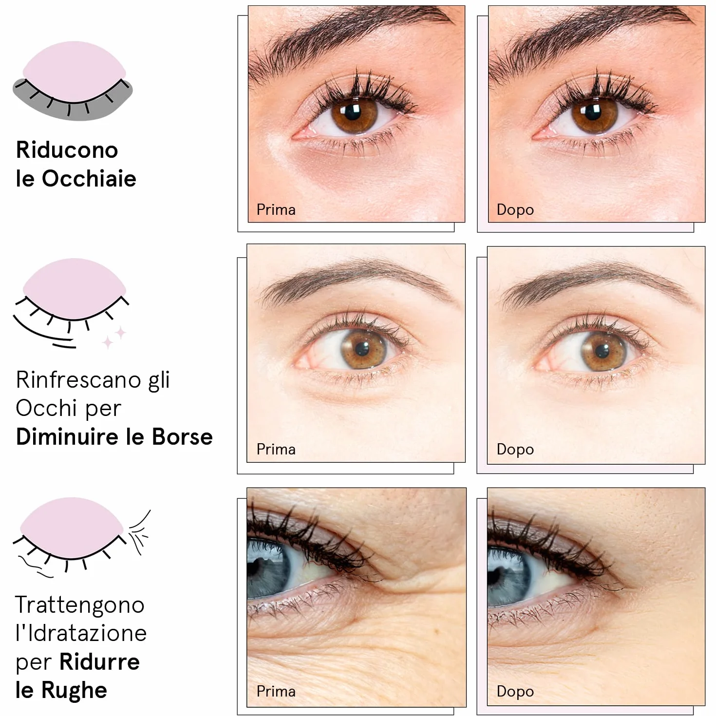Patch Occhi (24 Paia, Oro) – Riduce Occhiaie, Gonfiori, Borse Sotto gli Occhi e Rughe – Patch Borse in Gel – Maschera Occhi Vegan, Non Testata Sugli Animali – Eye Patch by grace & stella