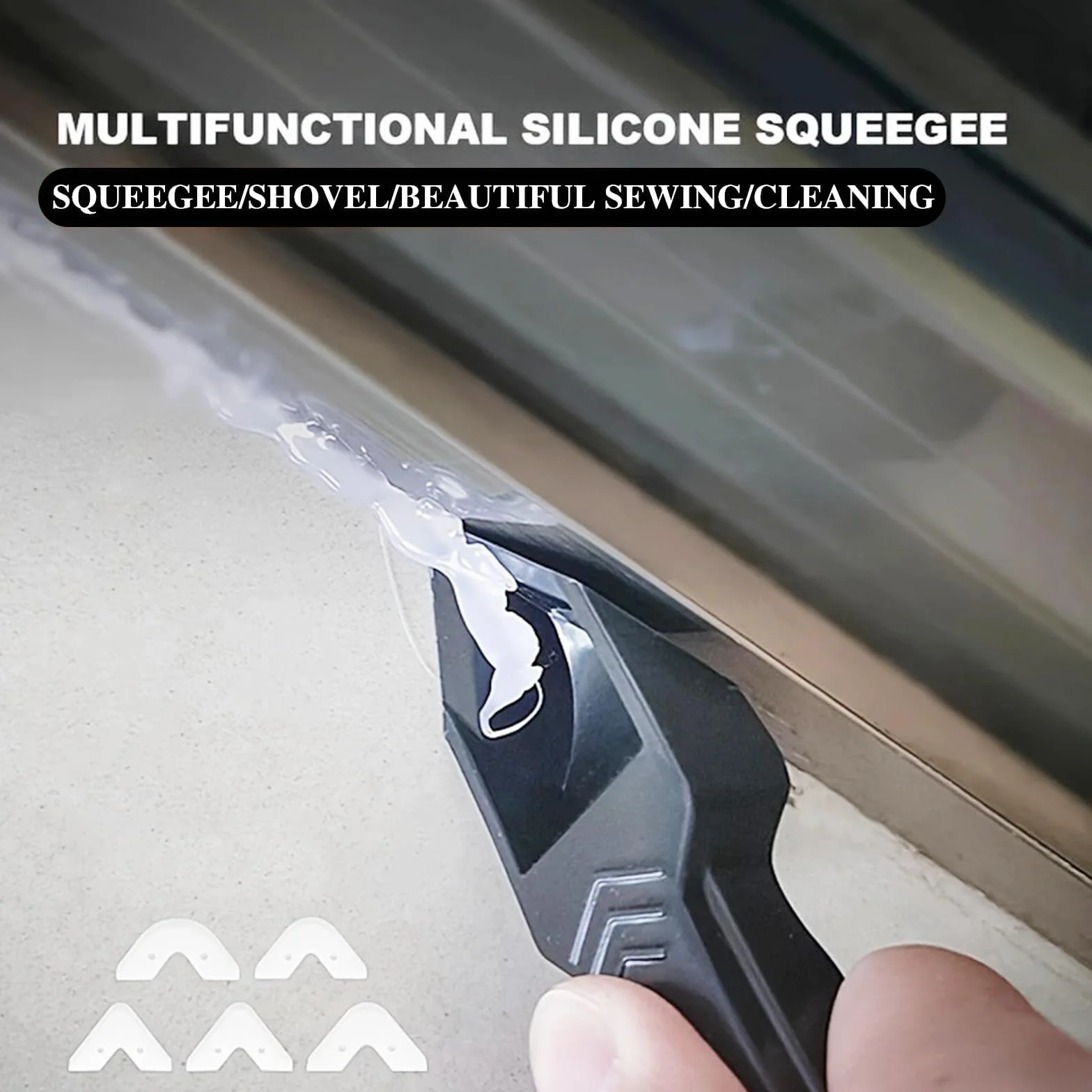 Strumento Rimozione Silicone 5 in 1 Raschietto Kit Spatola per Sigillante Applicatore